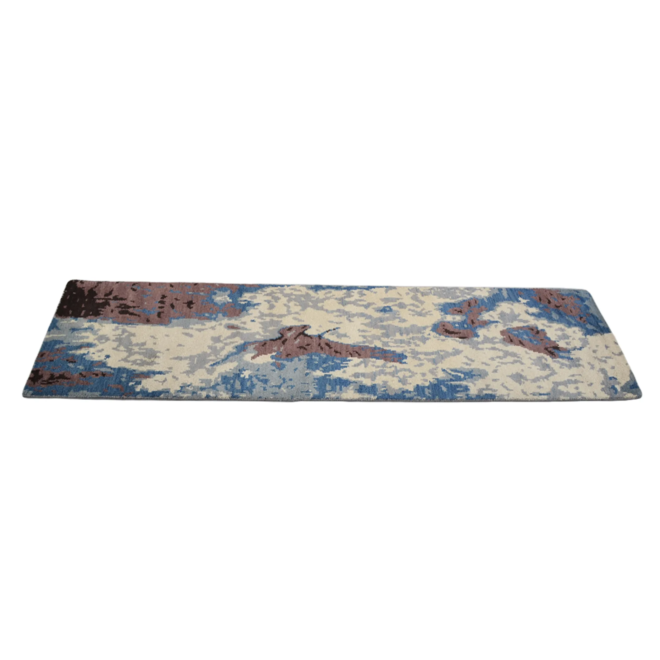 Thảm chạy hành lang len dệt thắt tay Rugsotic Carpets 0,75m x 3m họa tiết trừu tượng - Ảnh 4
