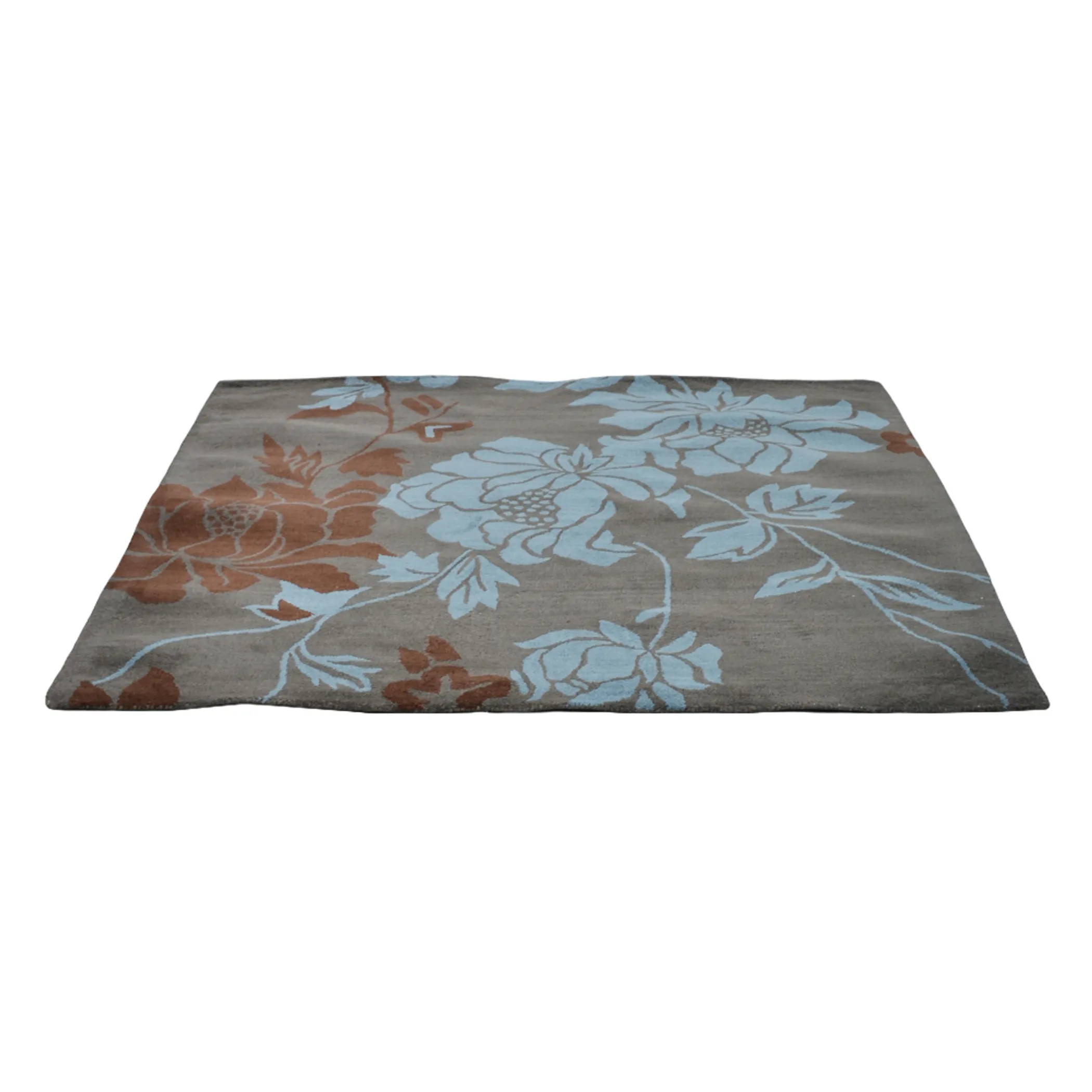 Thảm vuông len chần tay Rugsotic Carpets họa tiết hoa - Ảnh 4
