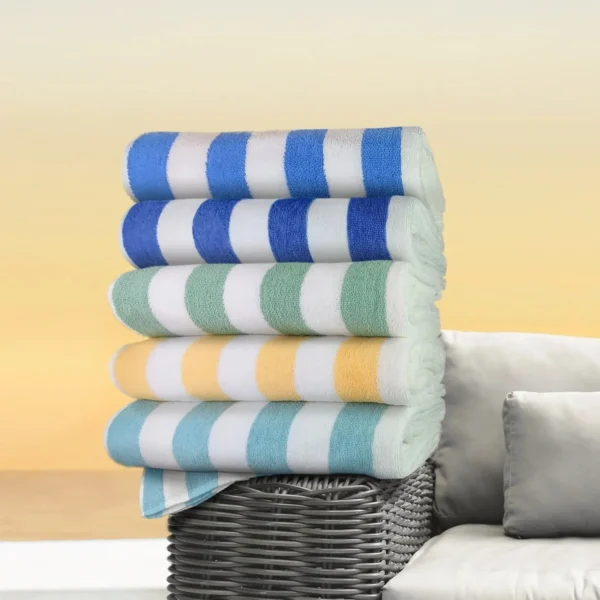 Khăn hồ bơi GOC Collection sọc cabana, bộ 6 chiếc