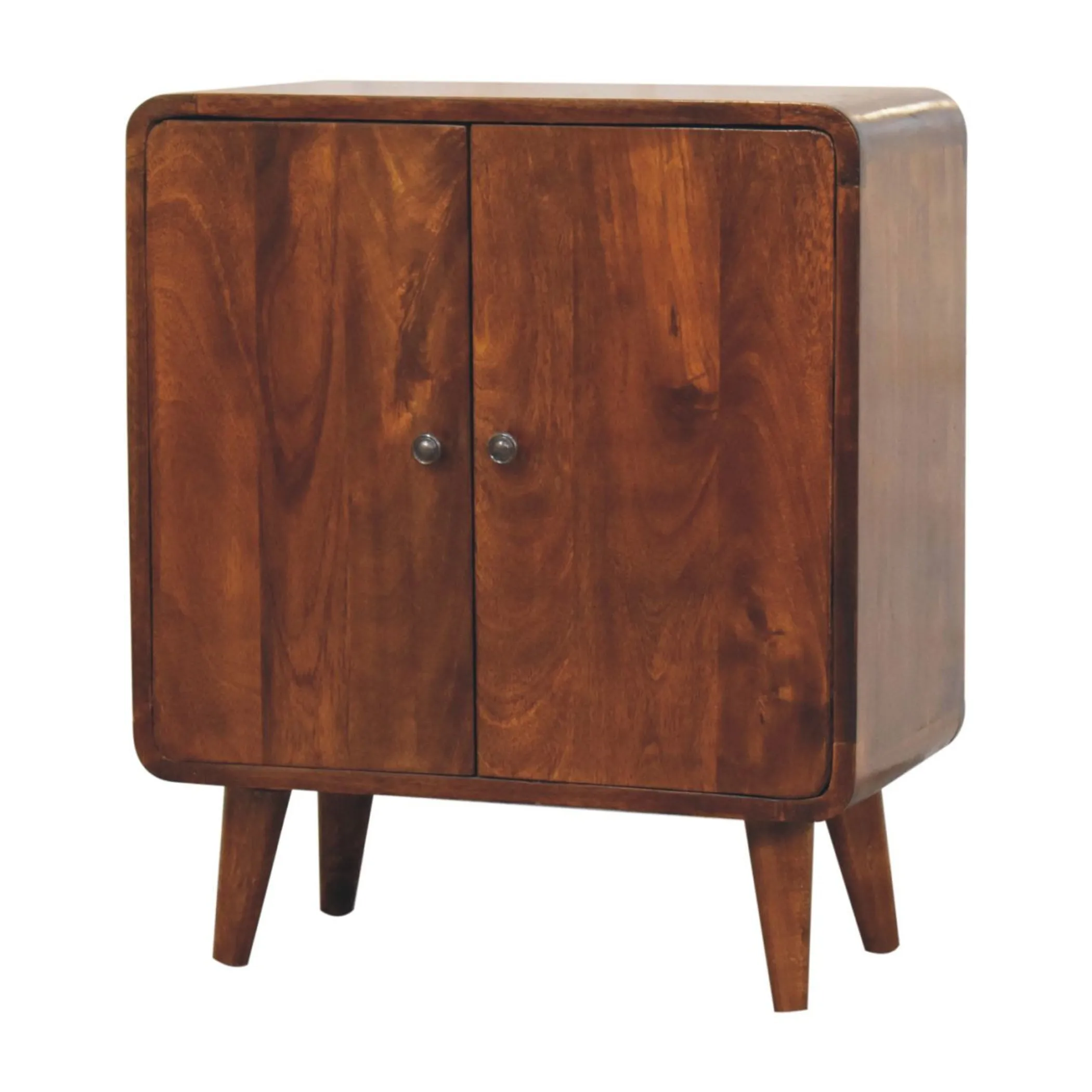 Tủ trang trí gỗ xoài đặc hai cánh cao 65cm màu nâu - Ảnh 5