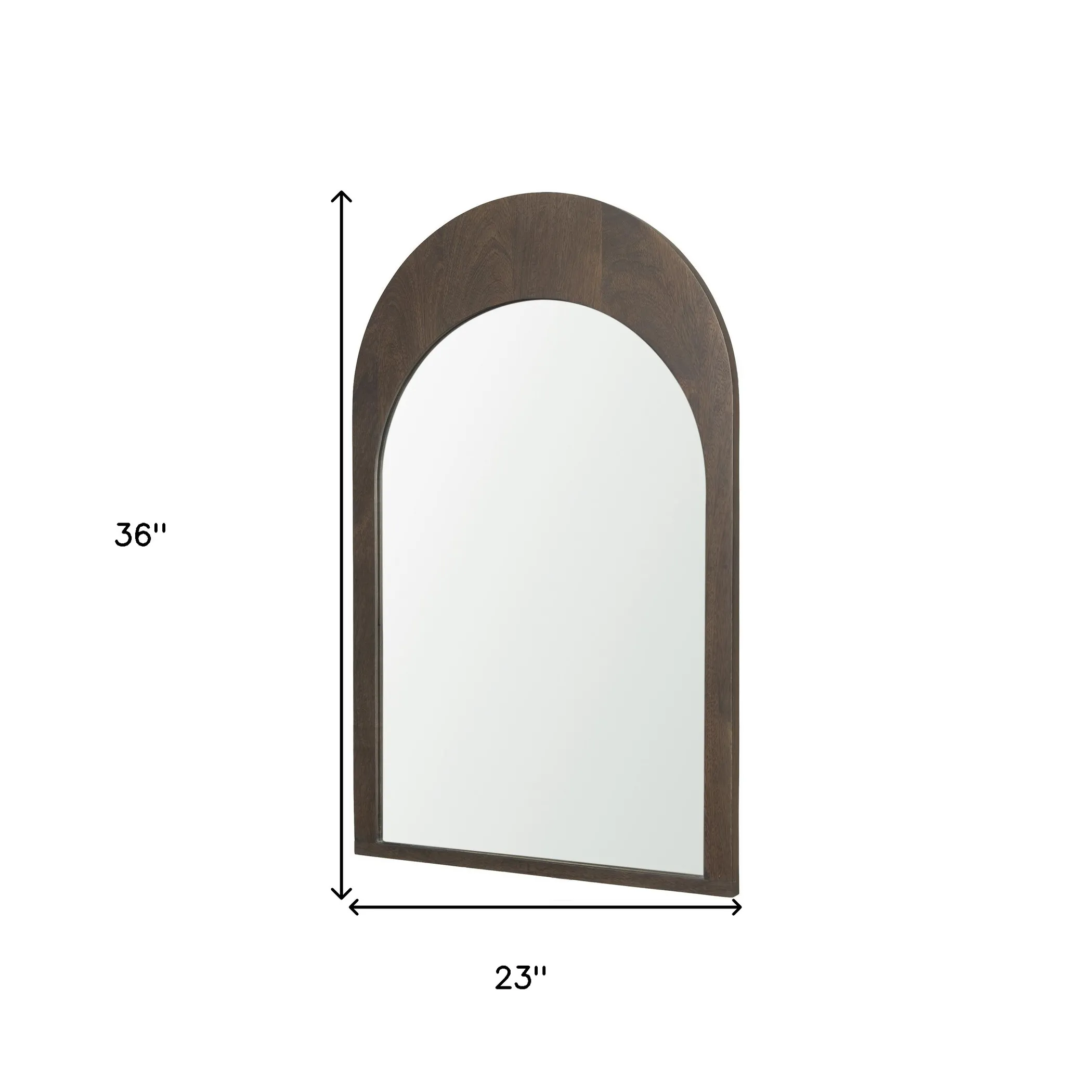 Gương vòm trang trí khung gỗ tự nhiên màu nâu 91cm - Ảnh 5
