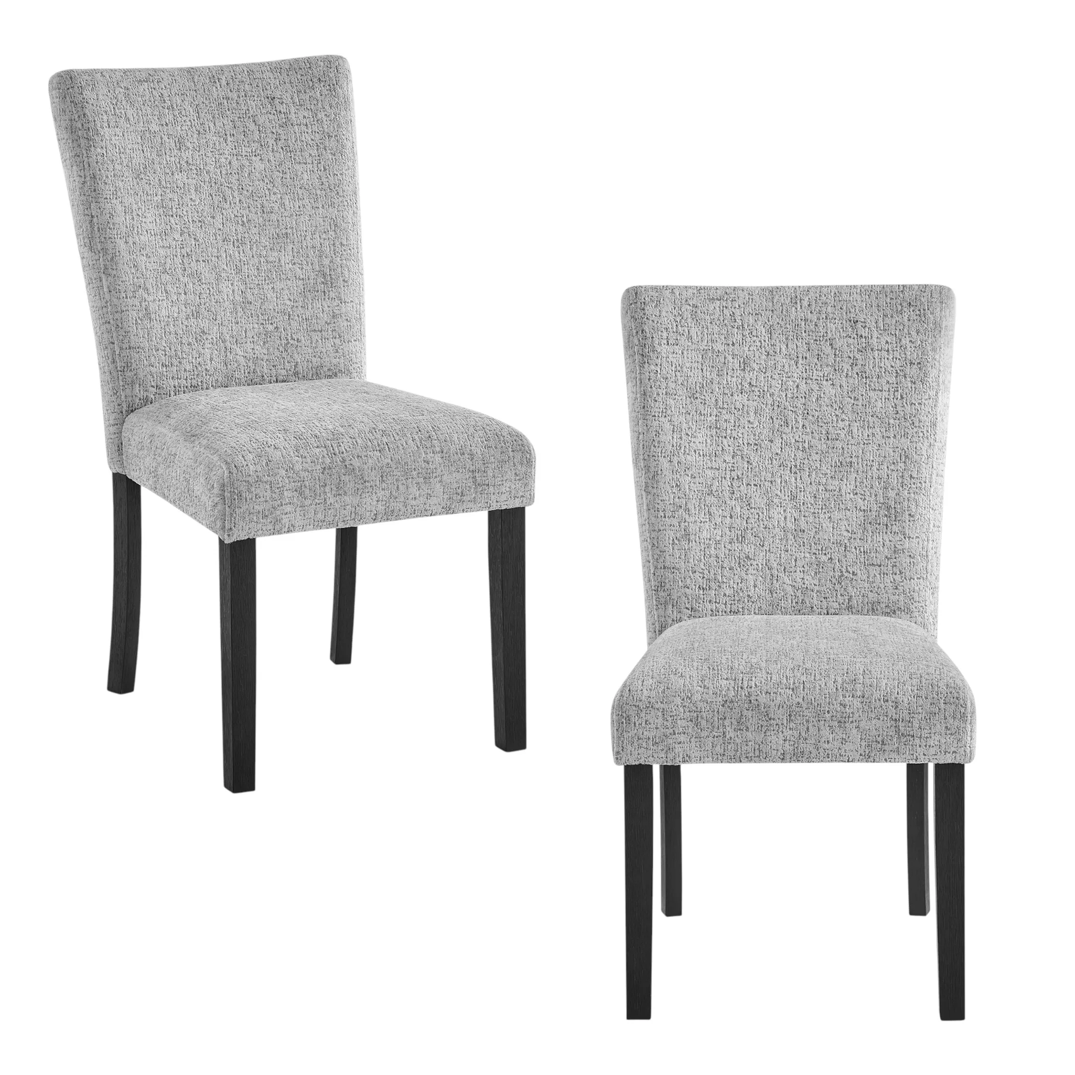 Bộ 2 ghế ăn bọc vải màu sáng khung gỗ - Ảnh 2