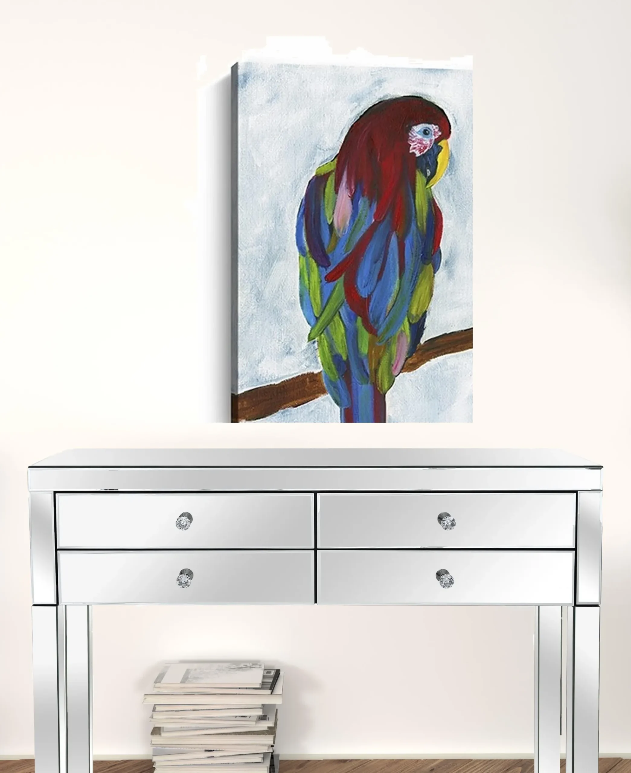 Tranh canvas vẹt nhiệt đới rực rỡ khổ lớn 76cm x 61cm - Ảnh 3