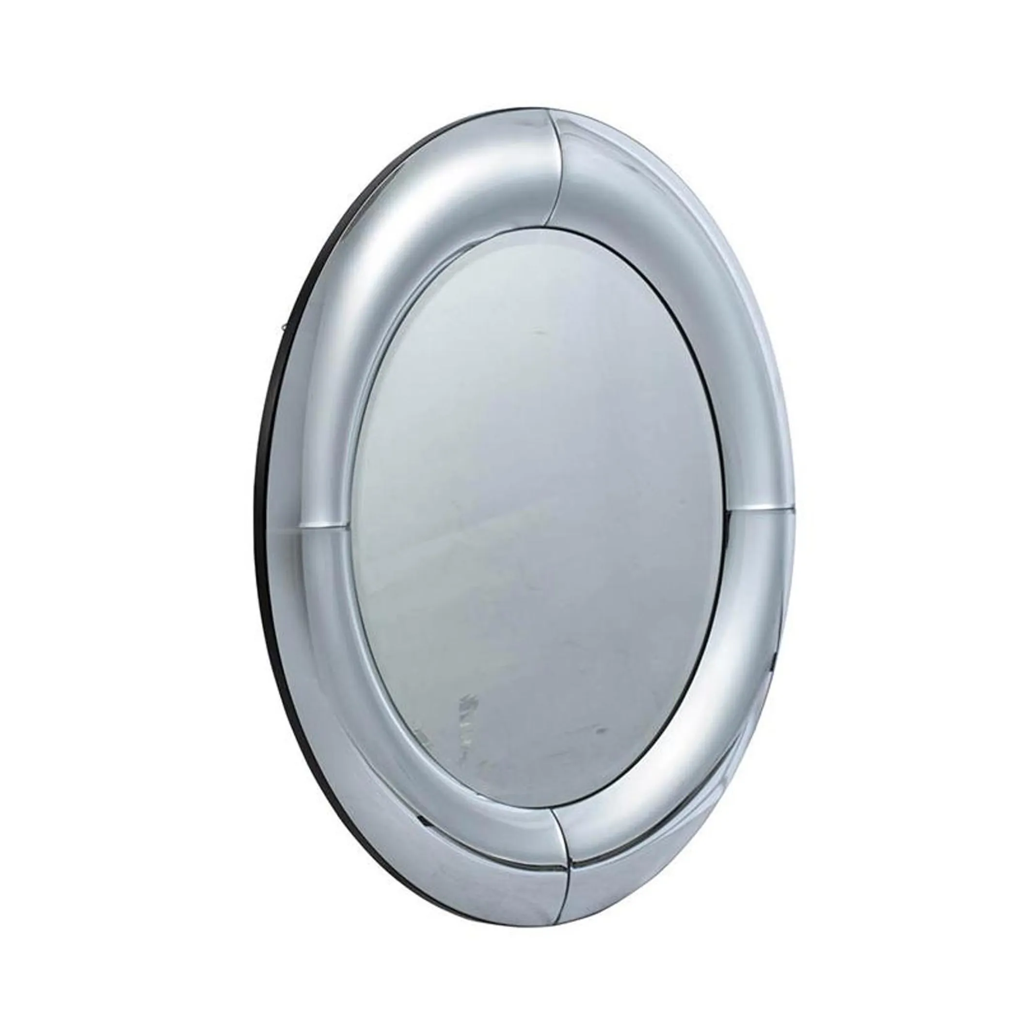 Gương trang trí tròn khung cong màu bạc 80cm - Ảnh 3