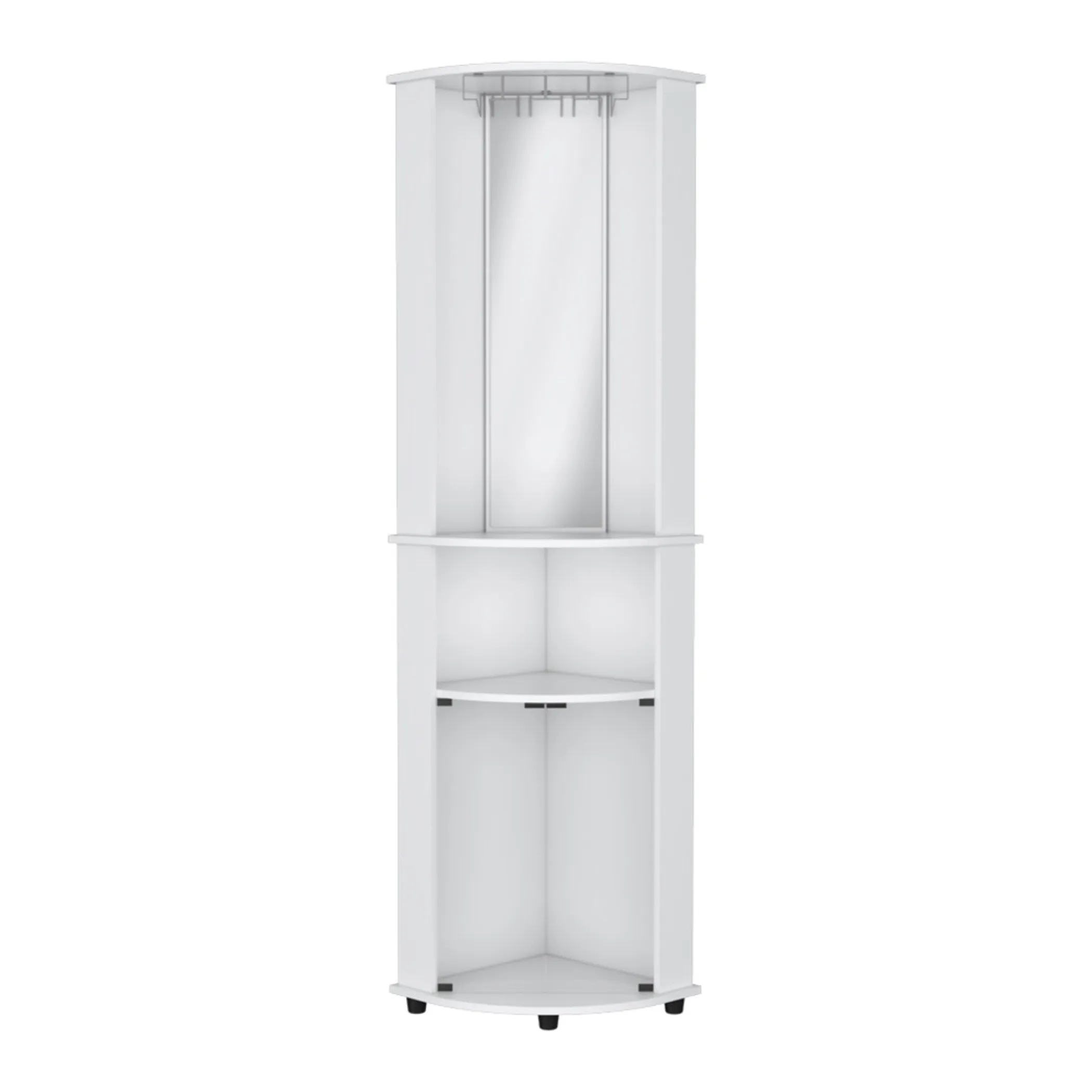 Tủ rượu góc bằng gỗ màu trắng 3 ngăn cao 190cm - Ảnh 4