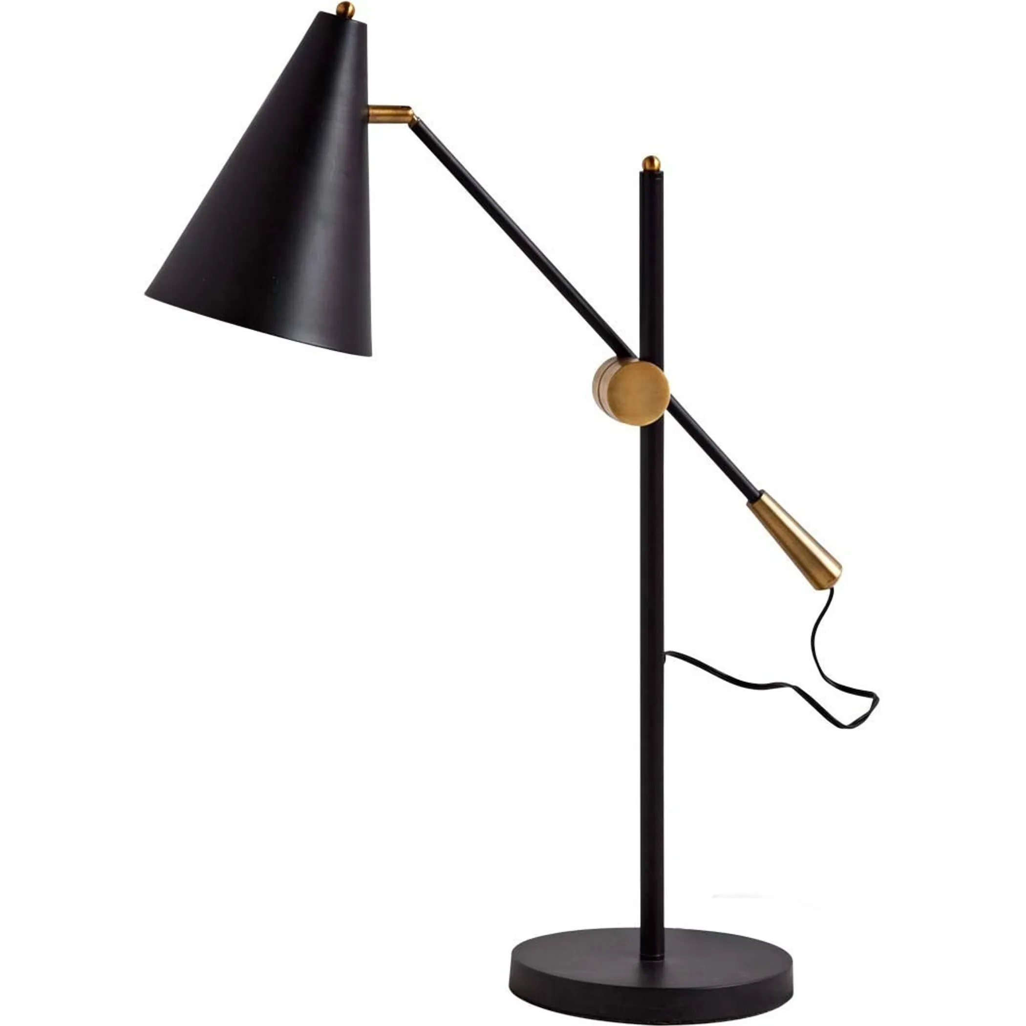 Đèn tay gấp kim loại màu đen 66cm chụp hình nón màu đen - Ảnh 2