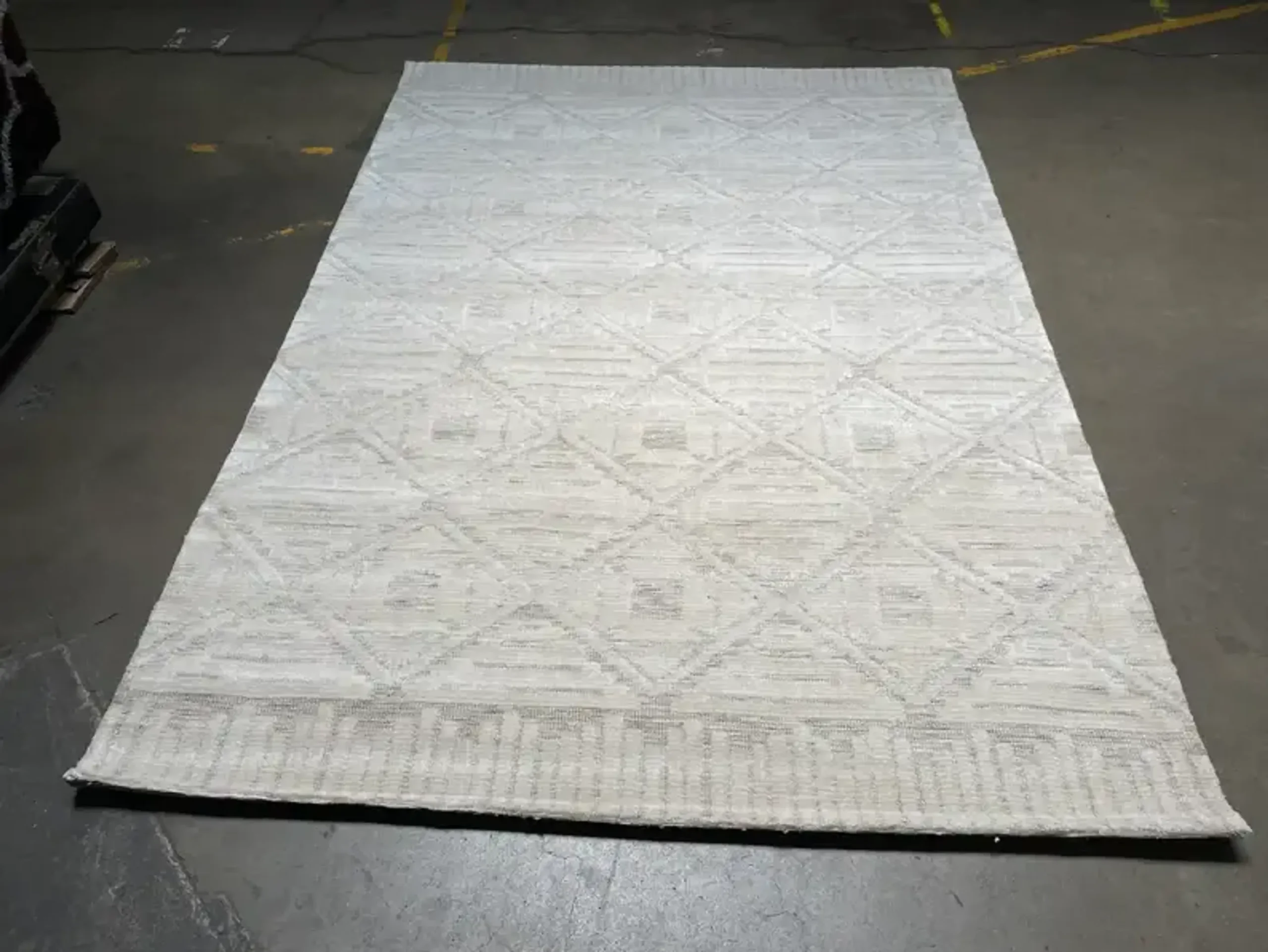 Thảm trải sàn viscose thủ công 1,6m x 2,3m màu ngà be kem - Ảnh 3