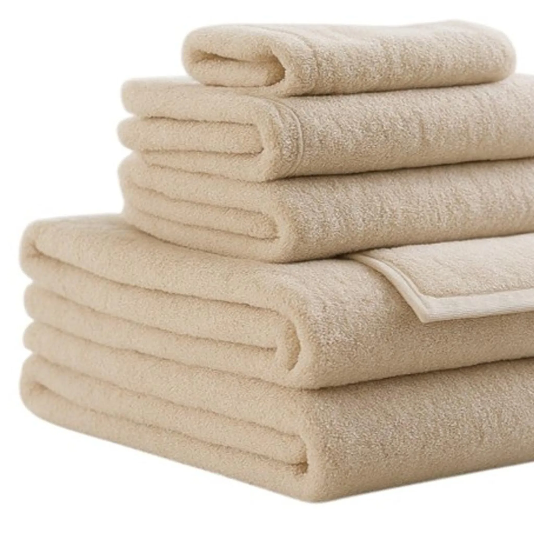 Bộ 6 khăn cotton terry nhanh khô màu be - Ảnh 4