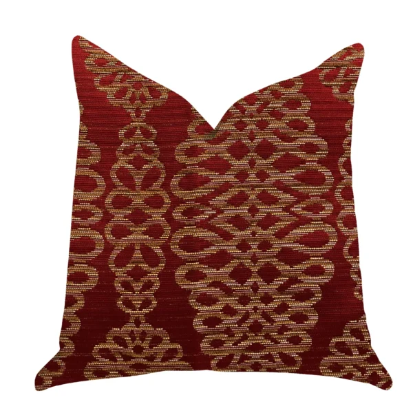 Gối tựa cao cấp Plutus họa tiết henna màu đỏ và vàng gold