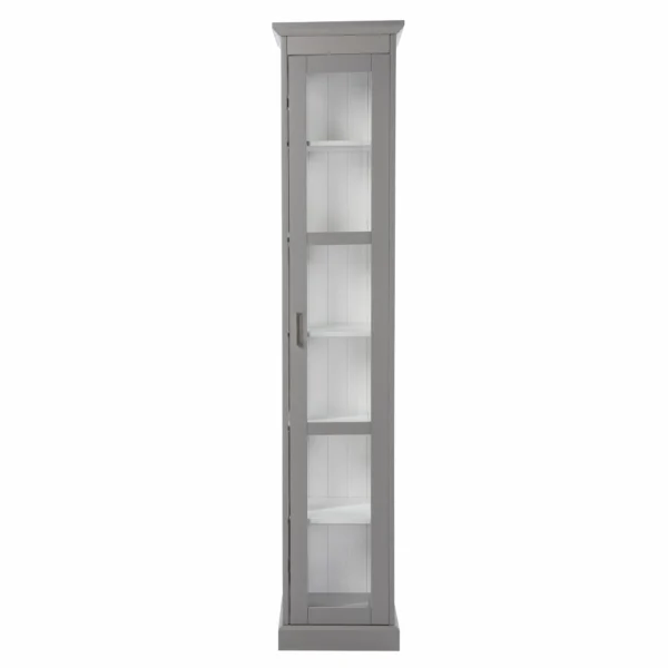 Tủ trưng bày cửa kính viền phào màu xám cao 196cm
