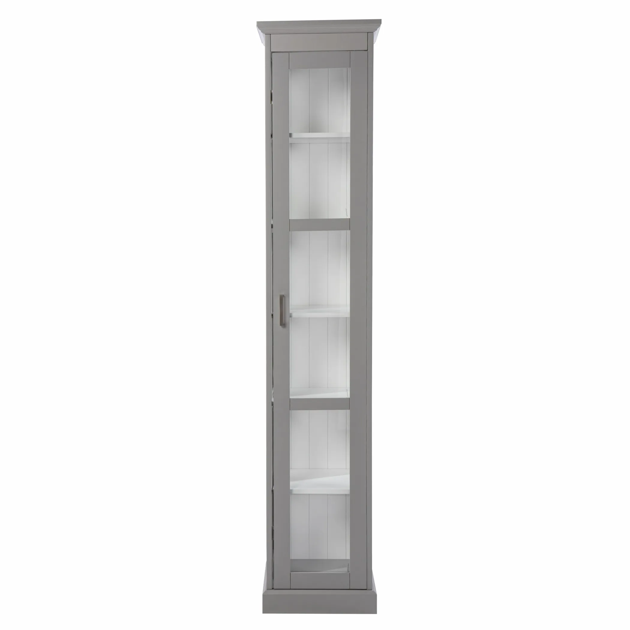 Tủ trưng bày cửa kính viền phào màu xám cao 196cm