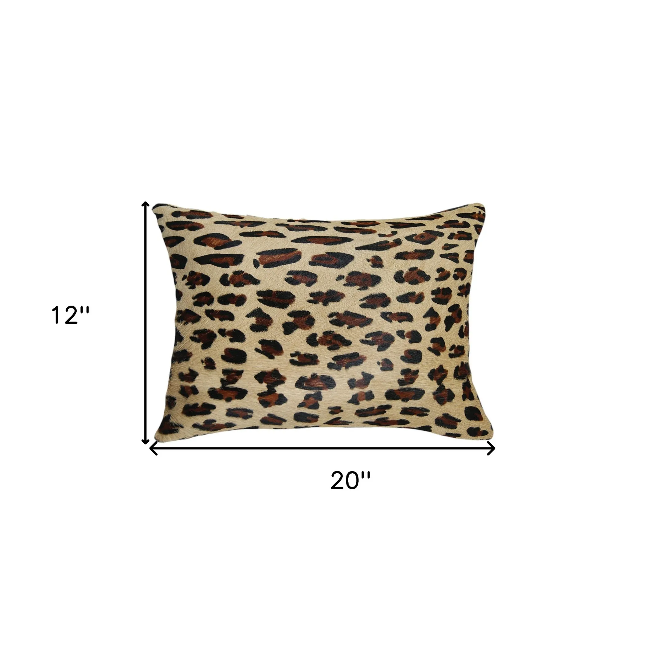 Bộ 2 gối tựa lưng da bò thật họa tiết da báo nâu đen 30cm x 50cm - Ảnh 6