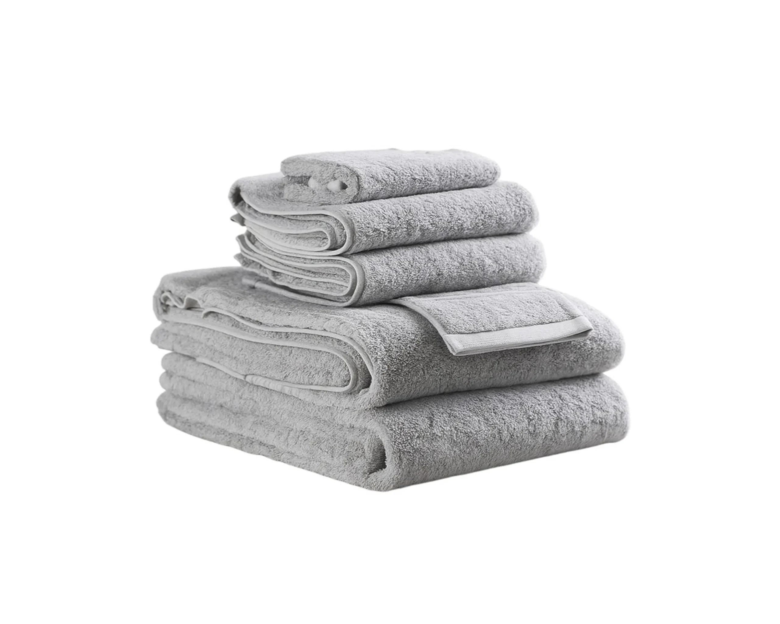 Bộ 6 khăn cotton terry nhanh khô màu xám nhạt - Ảnh 2