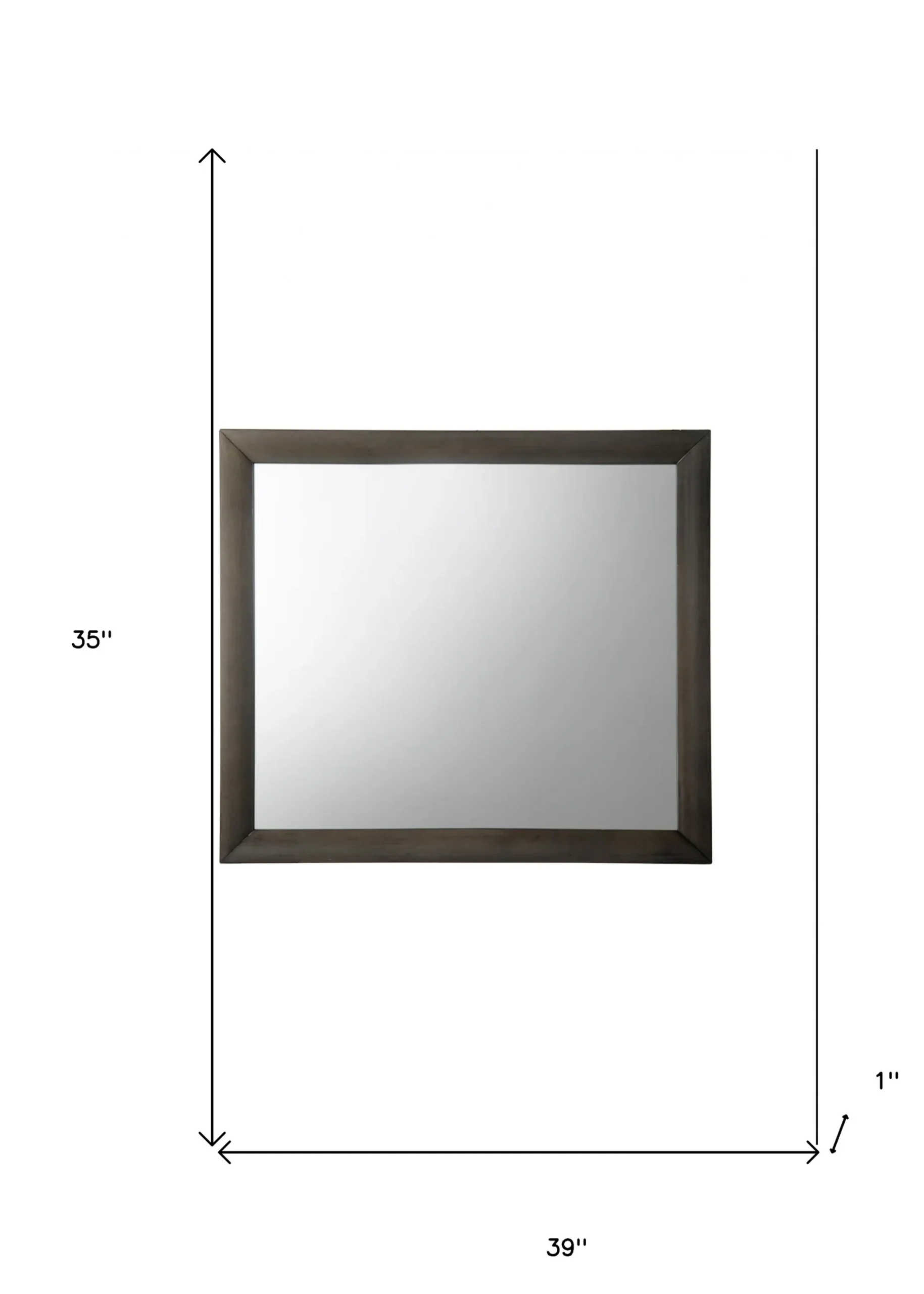 Gương trang trí 89cm khung gỗ sồi màu xám - Ảnh 3
