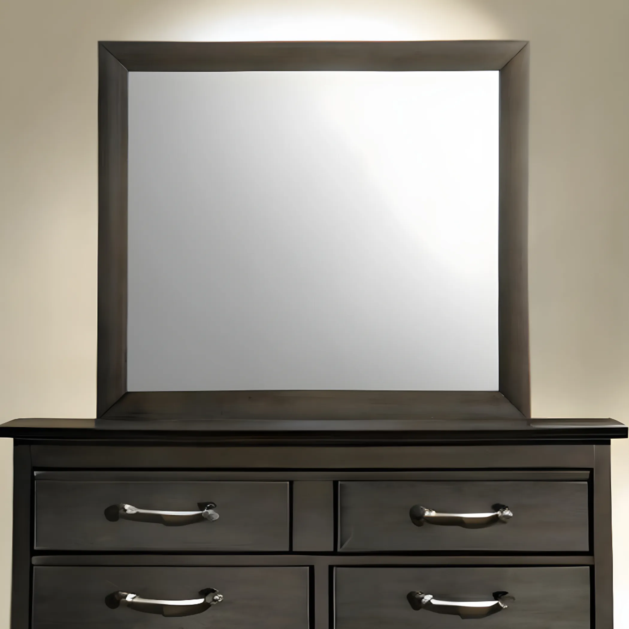 Gương trang trí 89cm khung gỗ sồi màu xám - Ảnh 4