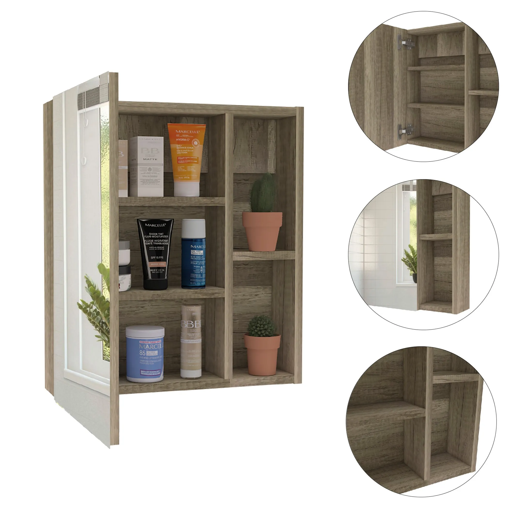 Bộ nội thất phòng tắm Labelle 2 món: tủ gương và tủ đựng khăn - Ảnh 4