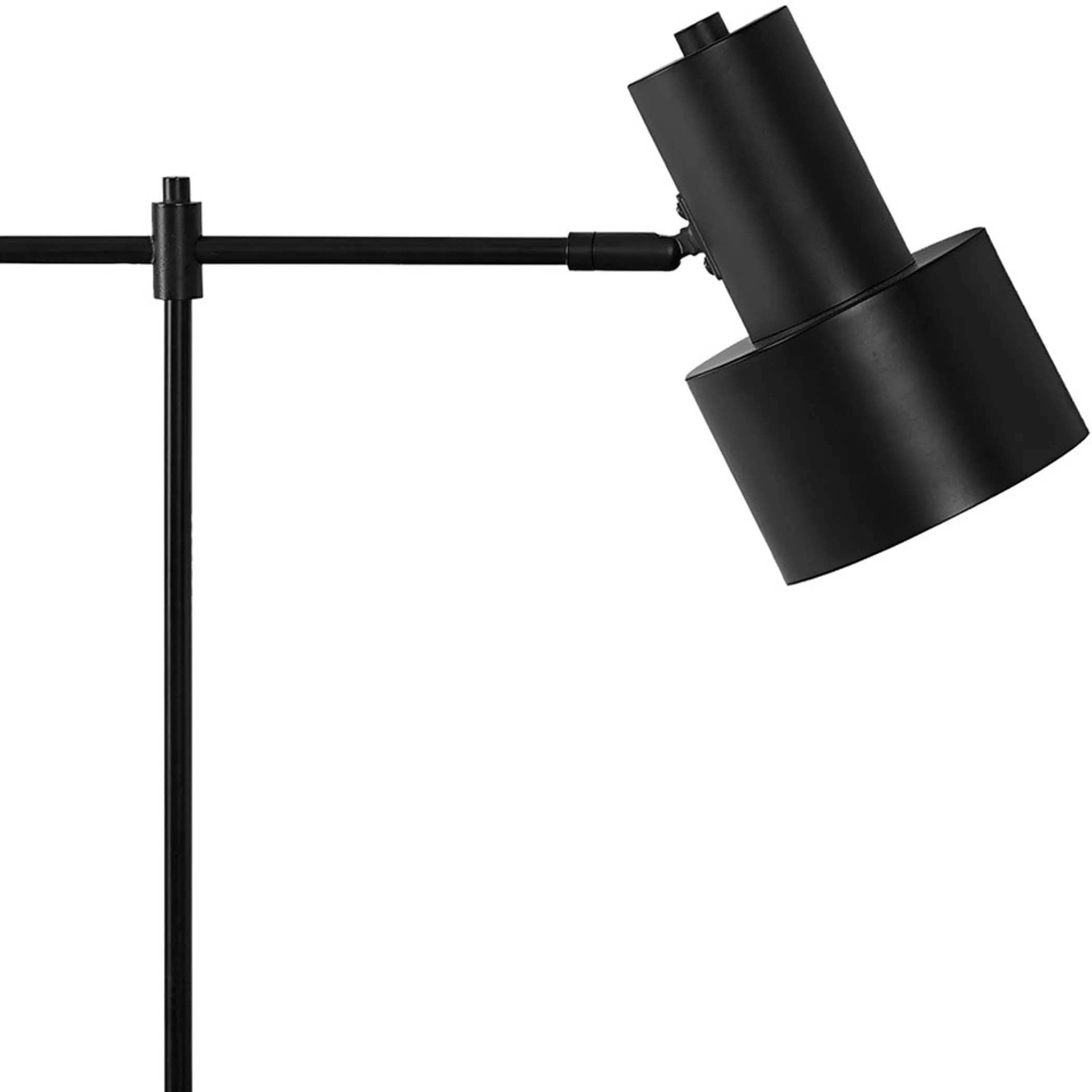 Đèn bàn USB kim loại đen dáng tròn 53cm chụp trống màu đen - Ảnh 6