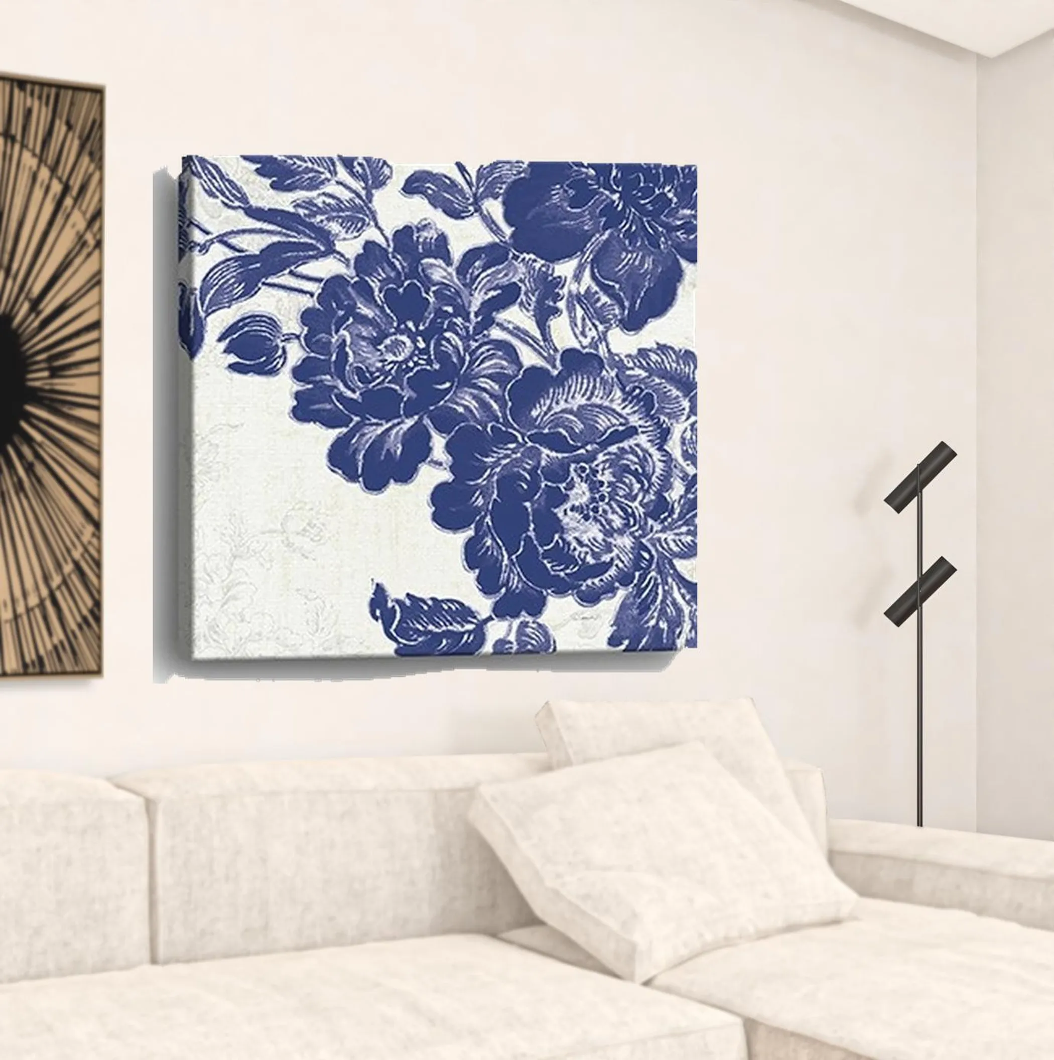 Tranh in không khung hoa hồng họa tiết toile xanh - Ảnh 5