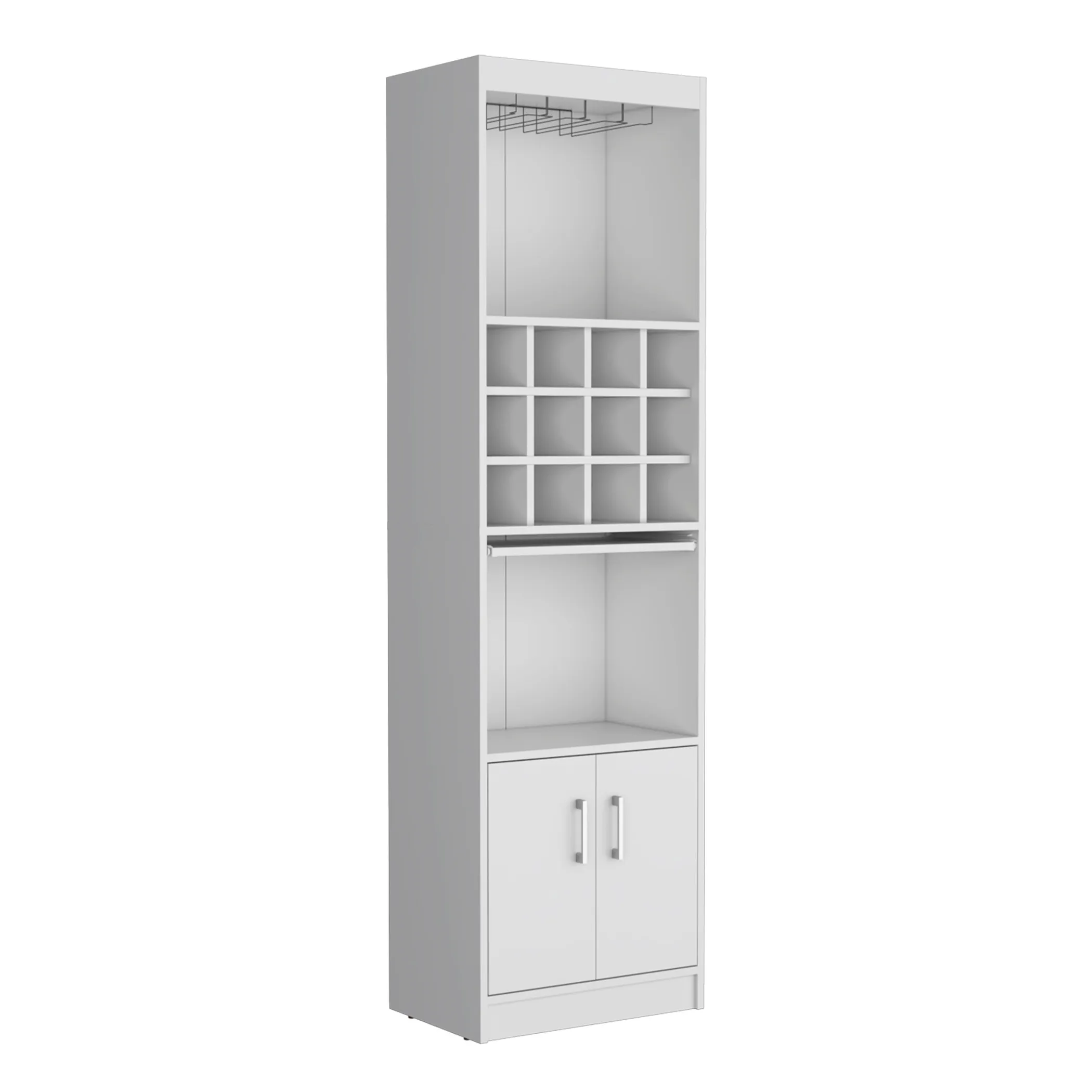 Tủ quầy bar gỗ trắng cao 180cm hai cánh - Ảnh 6