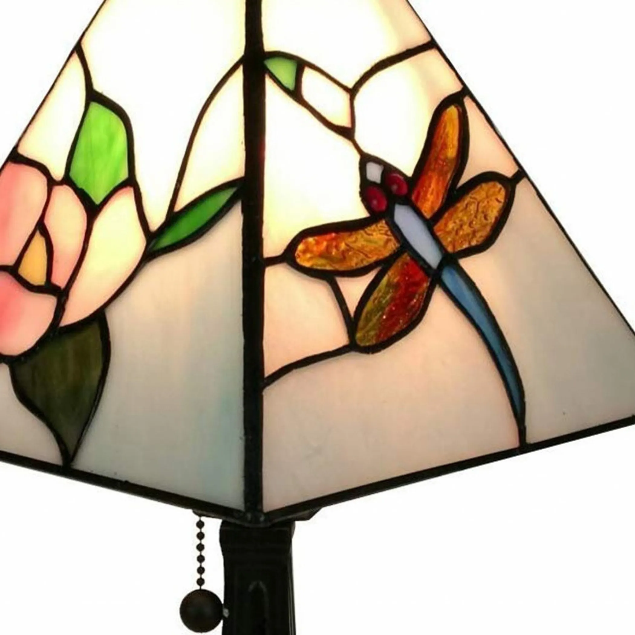 Đèn bàn kiểu chân nến kim loại nâu sẫm 38cm chụp hình thang màu trắng - Ảnh 4
