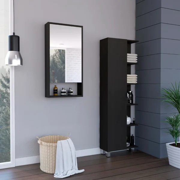 Bộ tủ phòng tắm Stowe 2 món màu wengue đen