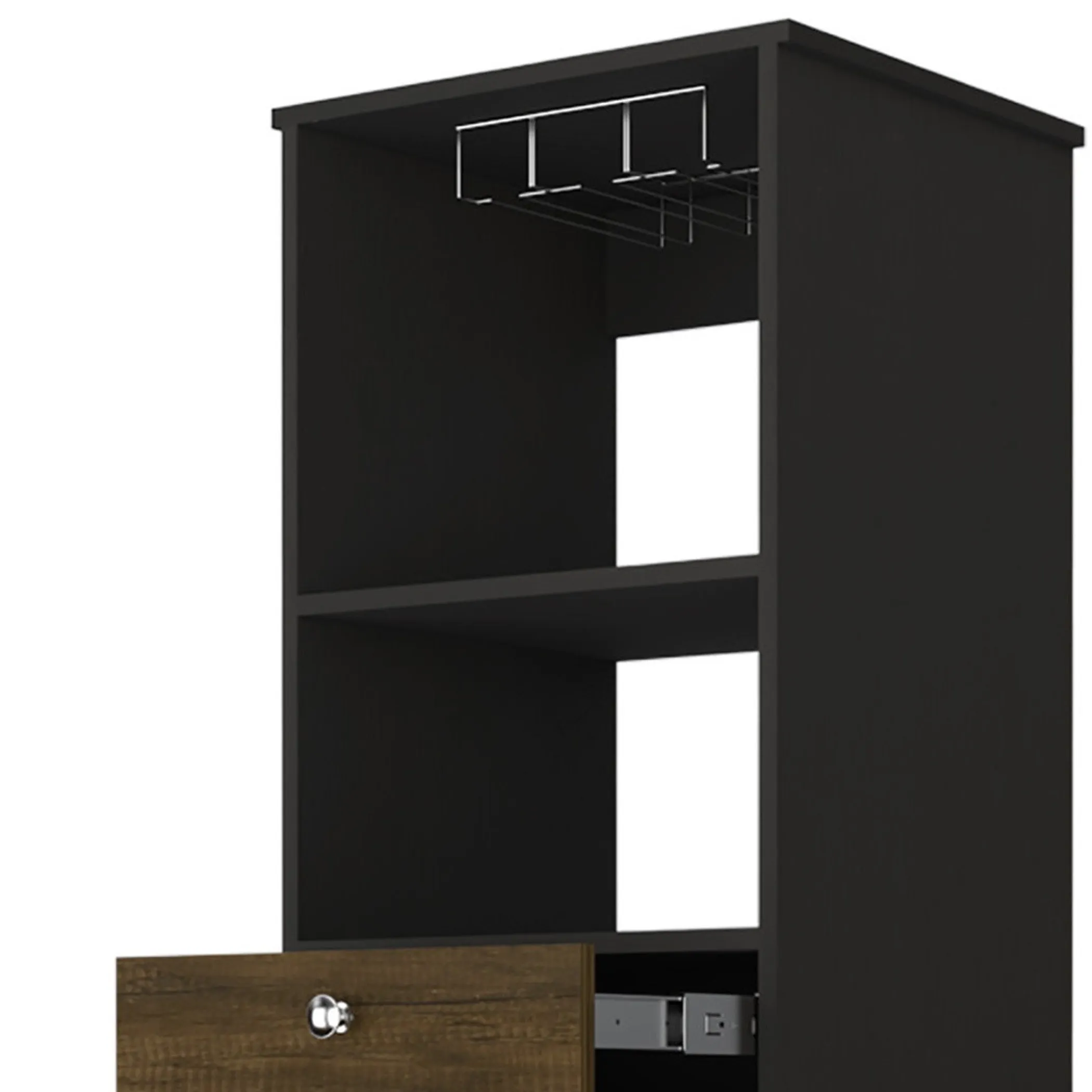 Tủ rượu màu đen 46cm có hai ngăn kéo - Ảnh 5