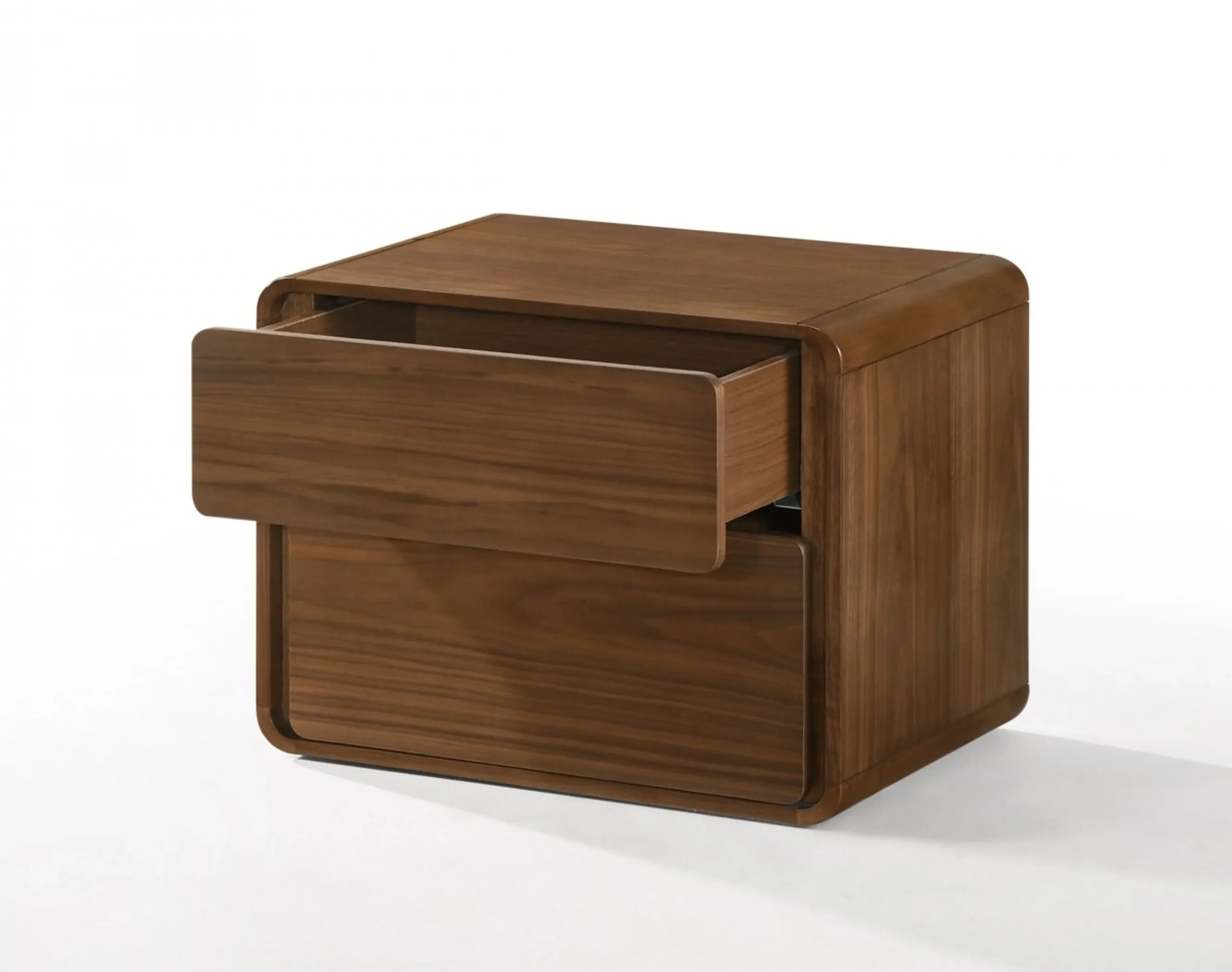 Tủ đầu giường 2 ngăn kéo hiện đại phủ veneer óc chó - Ảnh 2