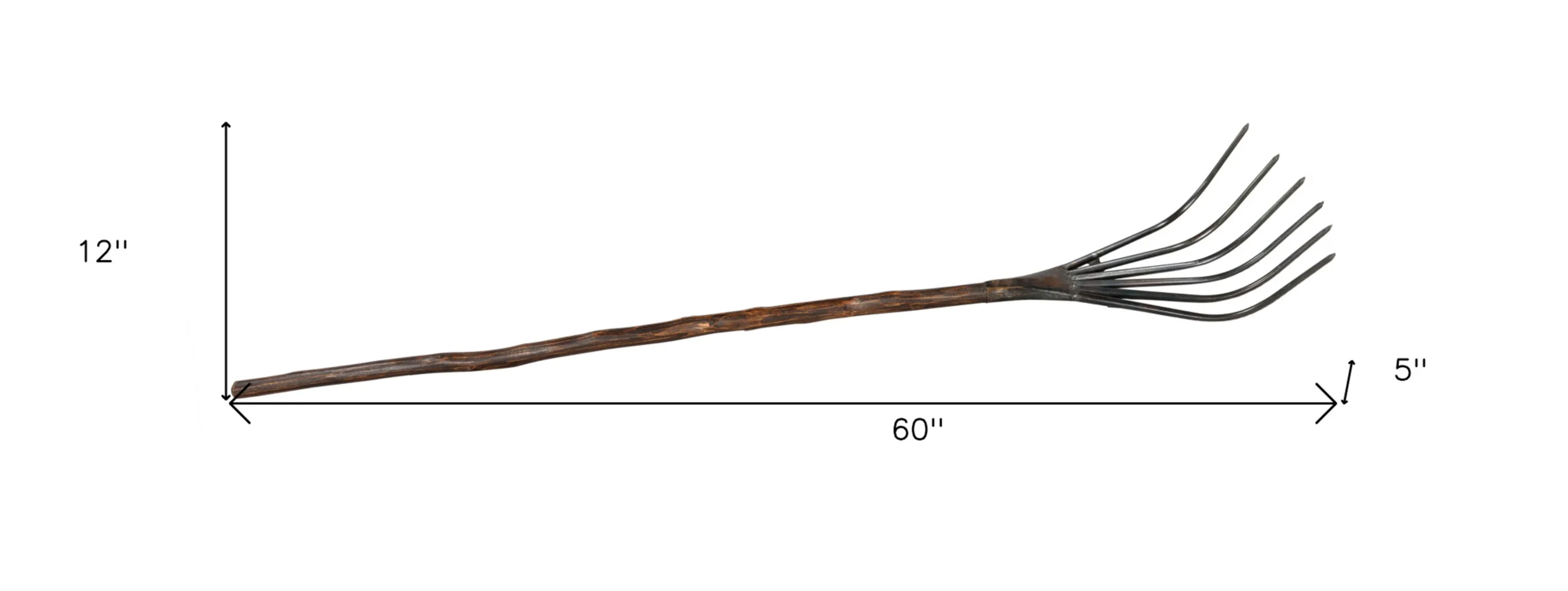Tượng trang trí hình cào cỏ bằng gỗ và kim loại màu nâu đen 152cm - Ảnh 4