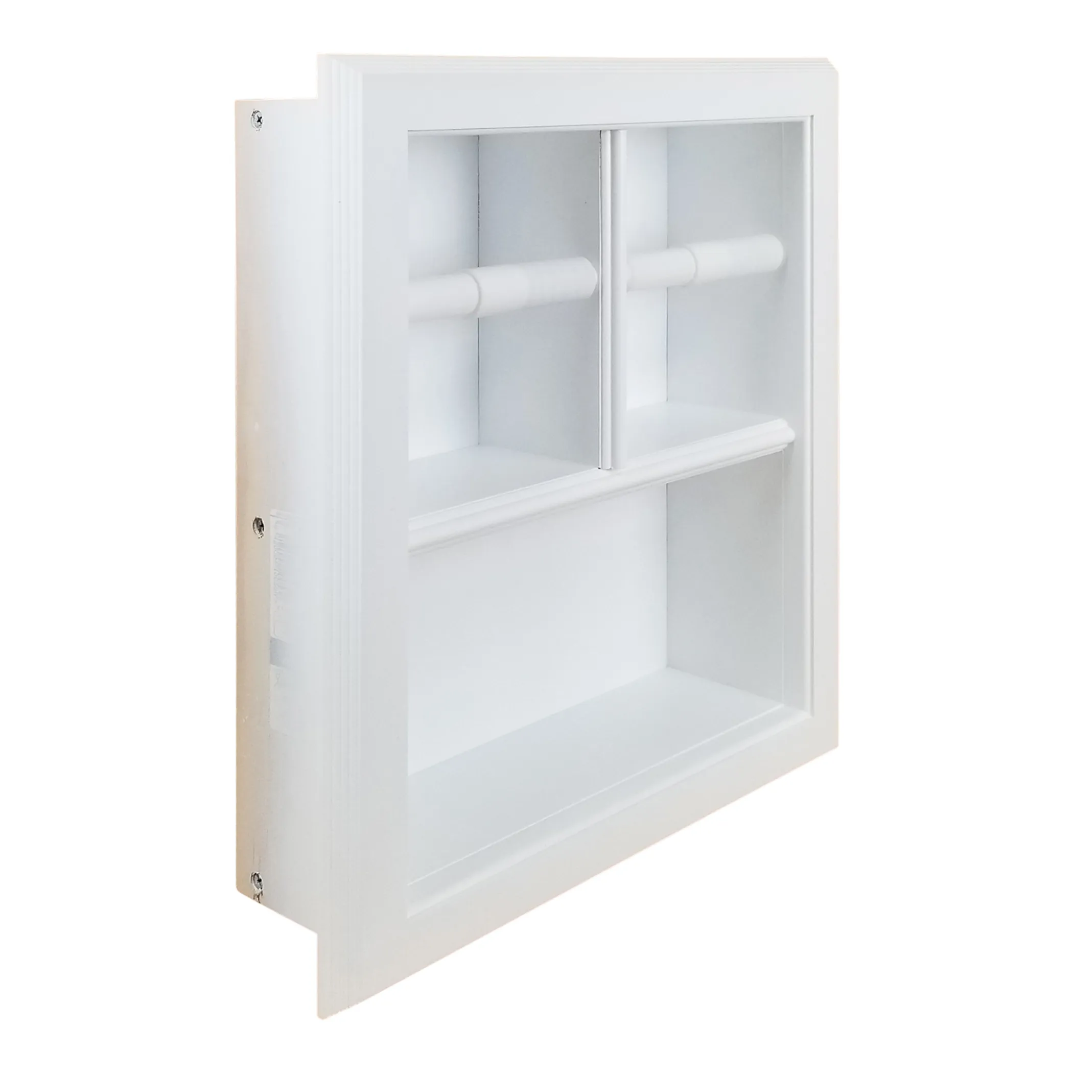 Hộp đựng giấy vệ sinh đôi âm tường Haile gỗ tự nhiên kèm kệ - Ảnh 2