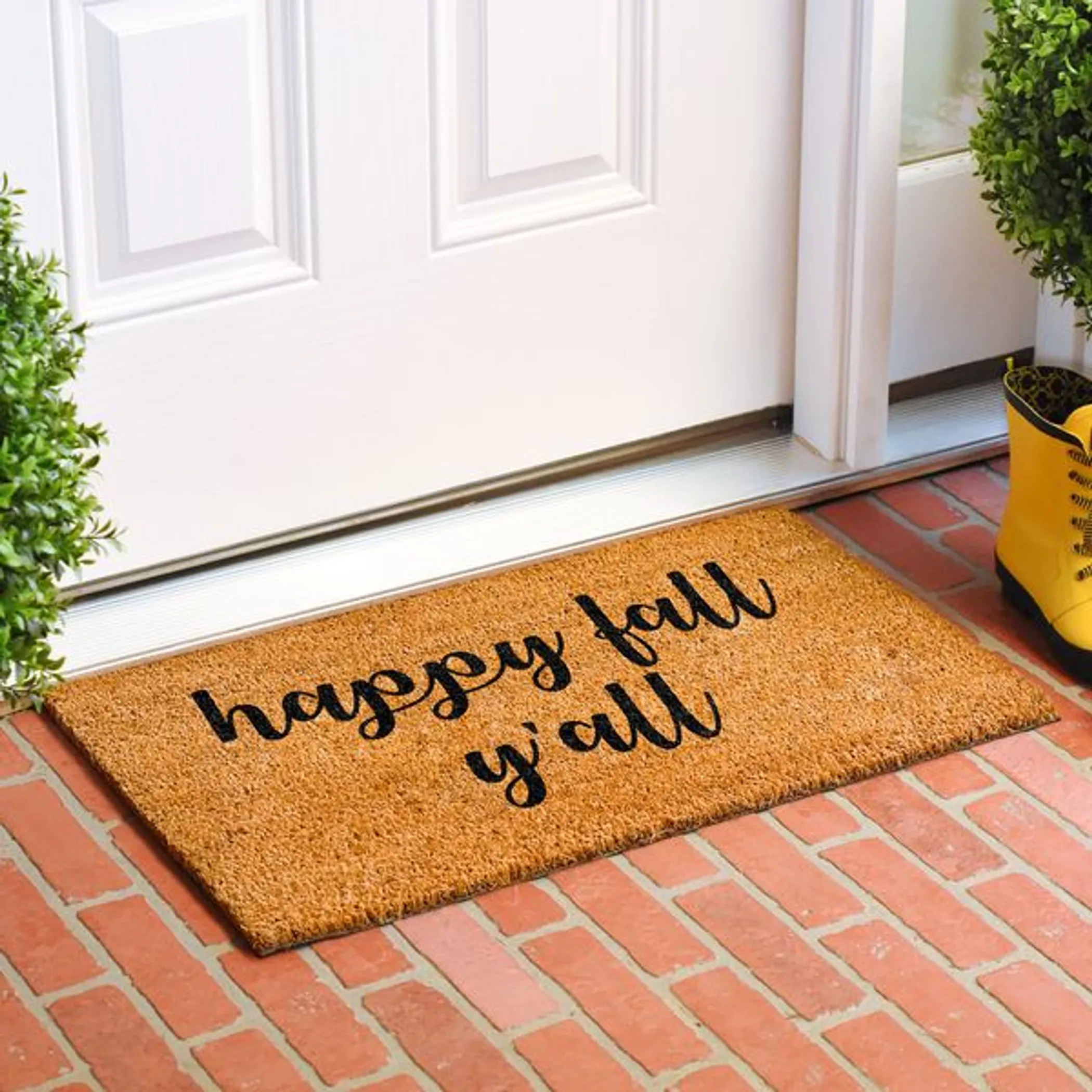 Thảm chùi chân xơ dừa Calloway Mills chữ Happy Fall Yall - Ảnh 2