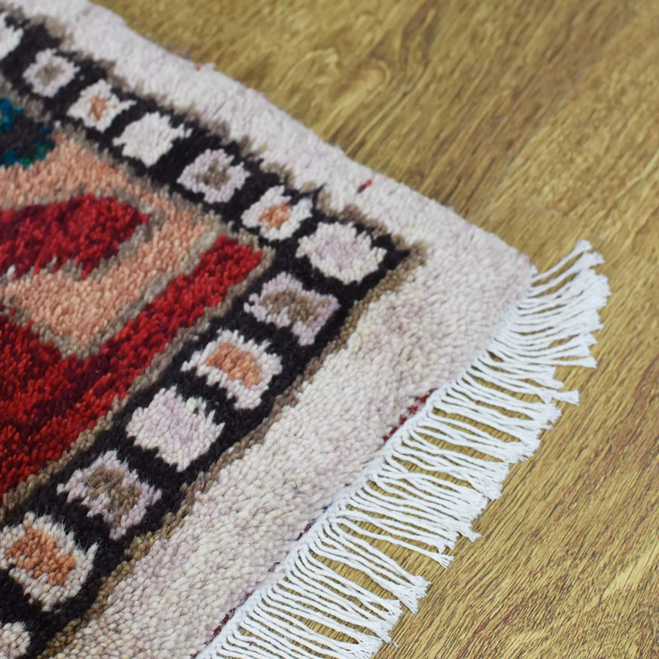 Thảm len pha lụa Afghan dệt thắt tay Rugsotic Carpets hoa văn Kazak - Ảnh 5