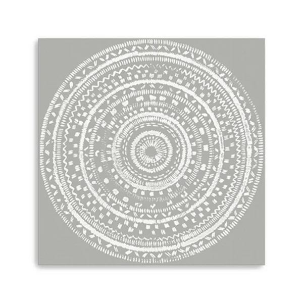 Tranh canvas mandala trắng phong cách boho không khung