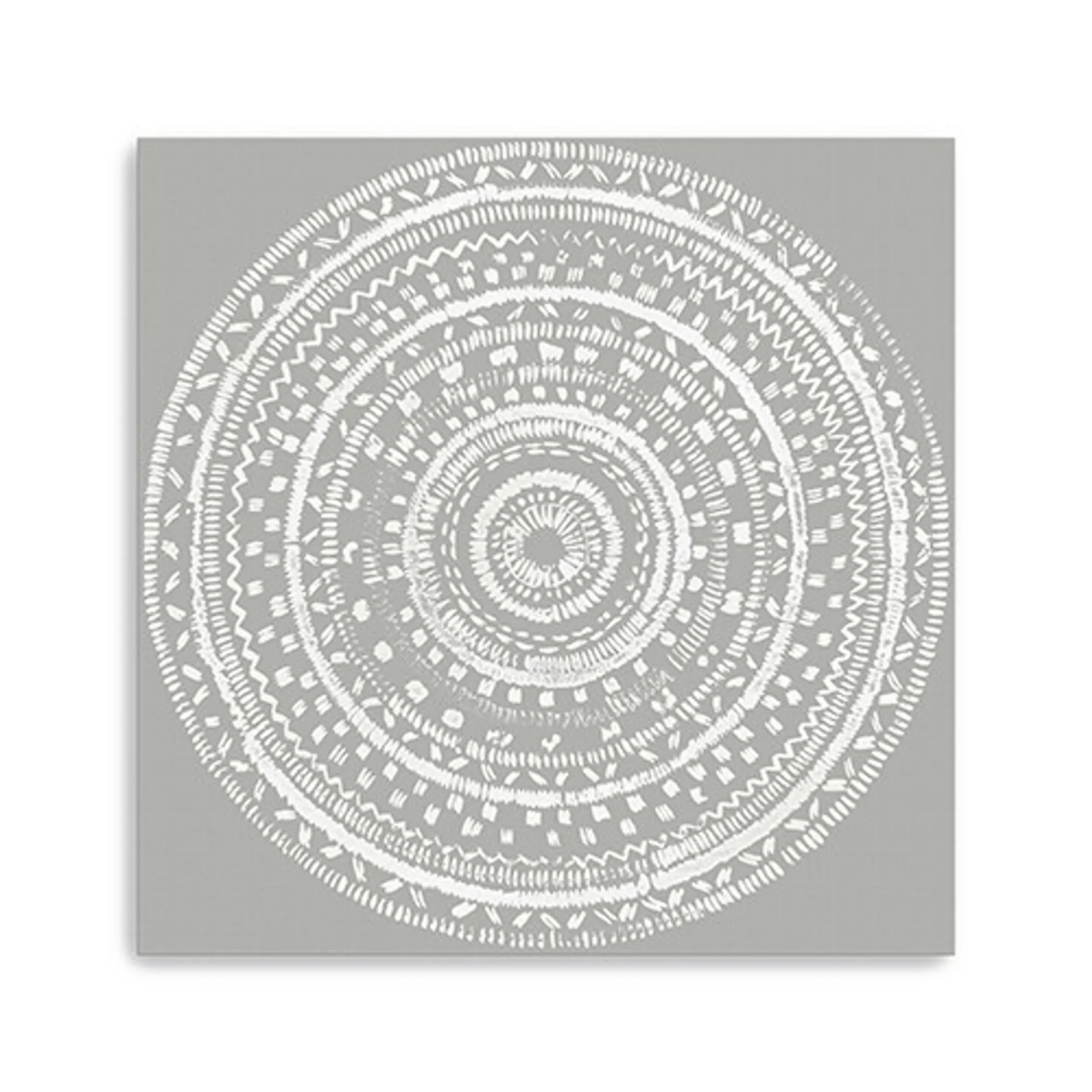 Tranh canvas mandala trắng phong cách boho không khung