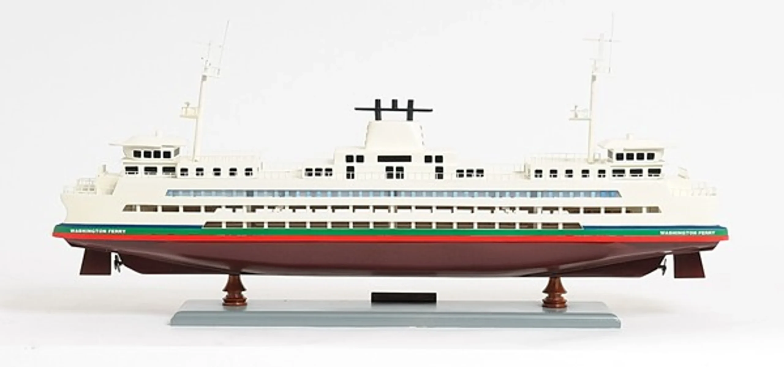 Mô hình phà Washington sơn vẽ tay màu nâu và trắng 28cm - Ảnh 6