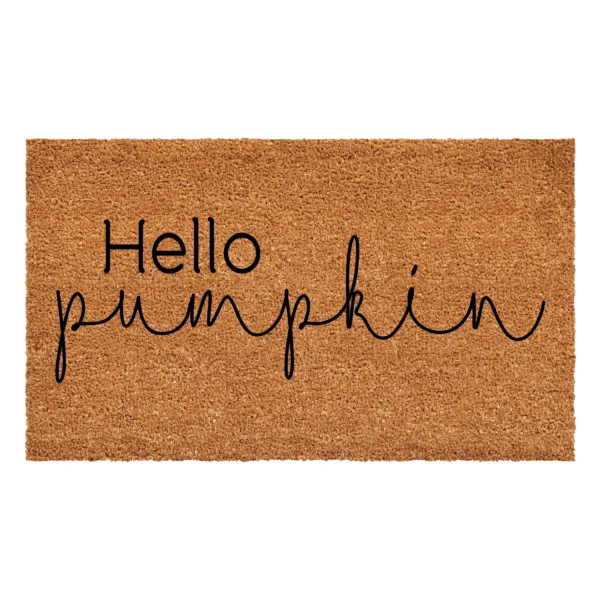 Thảm chùi chân xơ dừa Calloway Mills chữ Hello Pumpkin