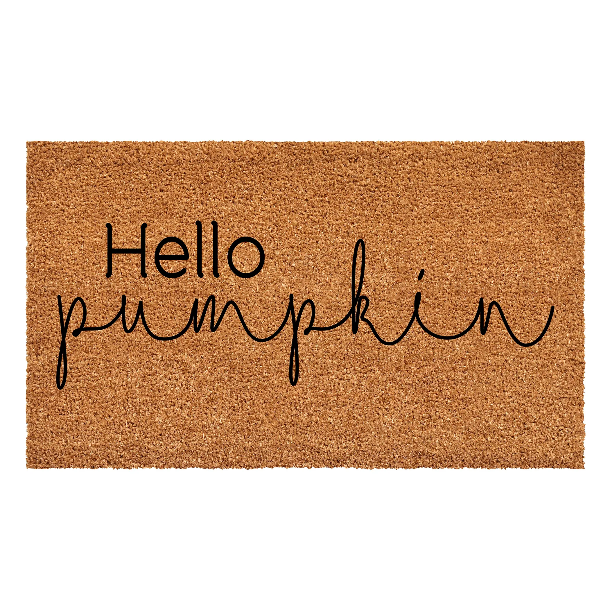 Thảm chùi chân xơ dừa Calloway Mills chữ Hello Pumpkin