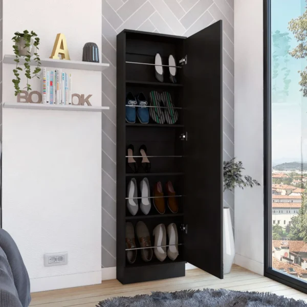 Tủ giày Leto XL có gương, năm tầng kệ bên trong, một cánh