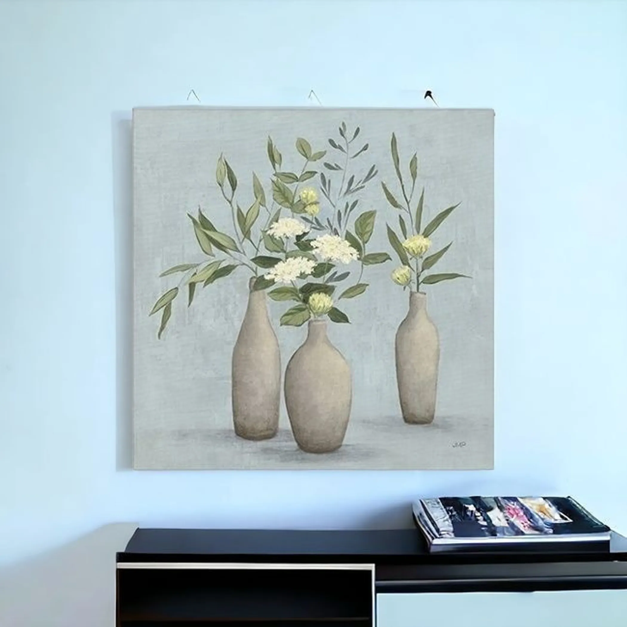Tranh in không khung hoa boho trong bình gốm - Ảnh 3