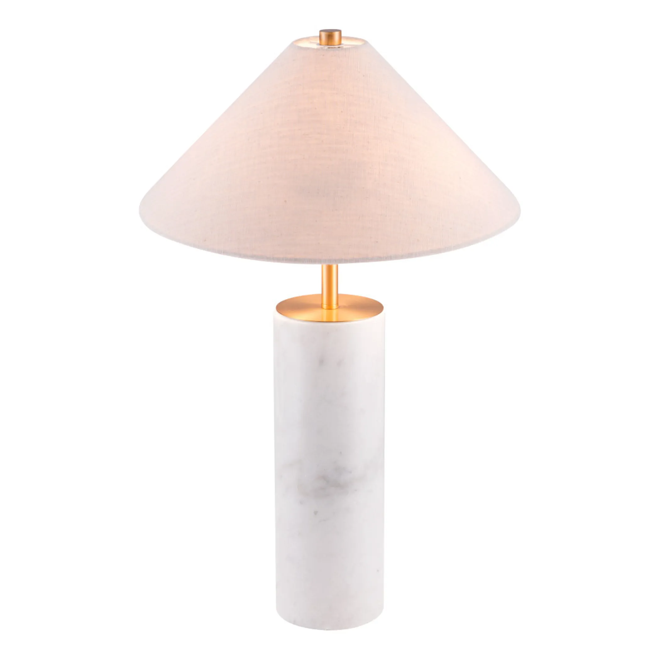 Đèn ngủ để bàn kim loại màu trắng 140cm chụp hình thang màu be - Ảnh 4