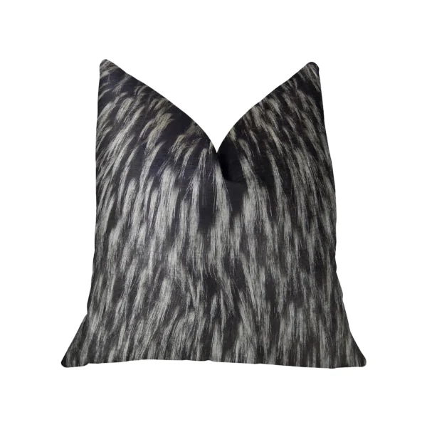 Gối tựa cao cấp thủ công Plutus Wolf Fur Lover màu đen trắng