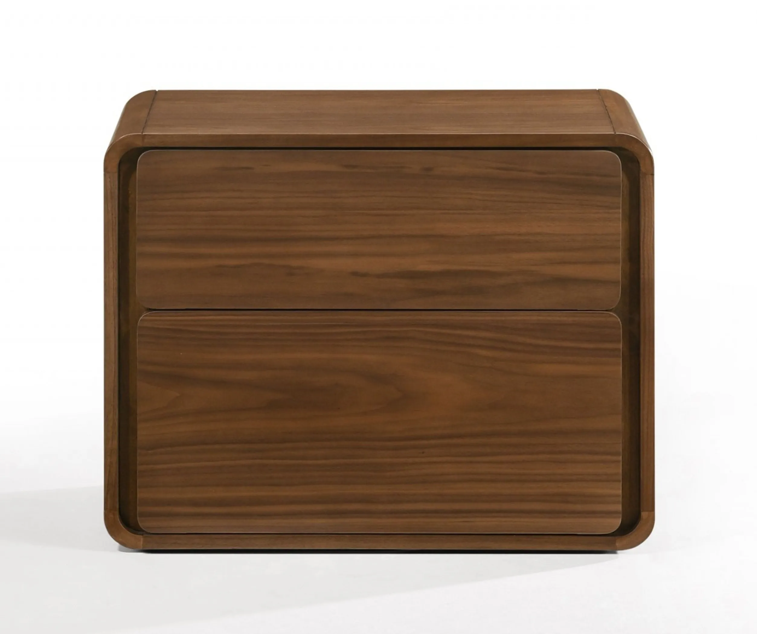 Tủ đầu giường 2 ngăn kéo hiện đại phủ veneer óc chó - Ảnh 3