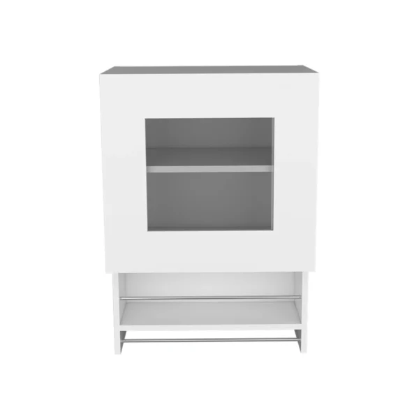 Tủ trang trí treo tường màu trắng rộng 50cm với một kệ