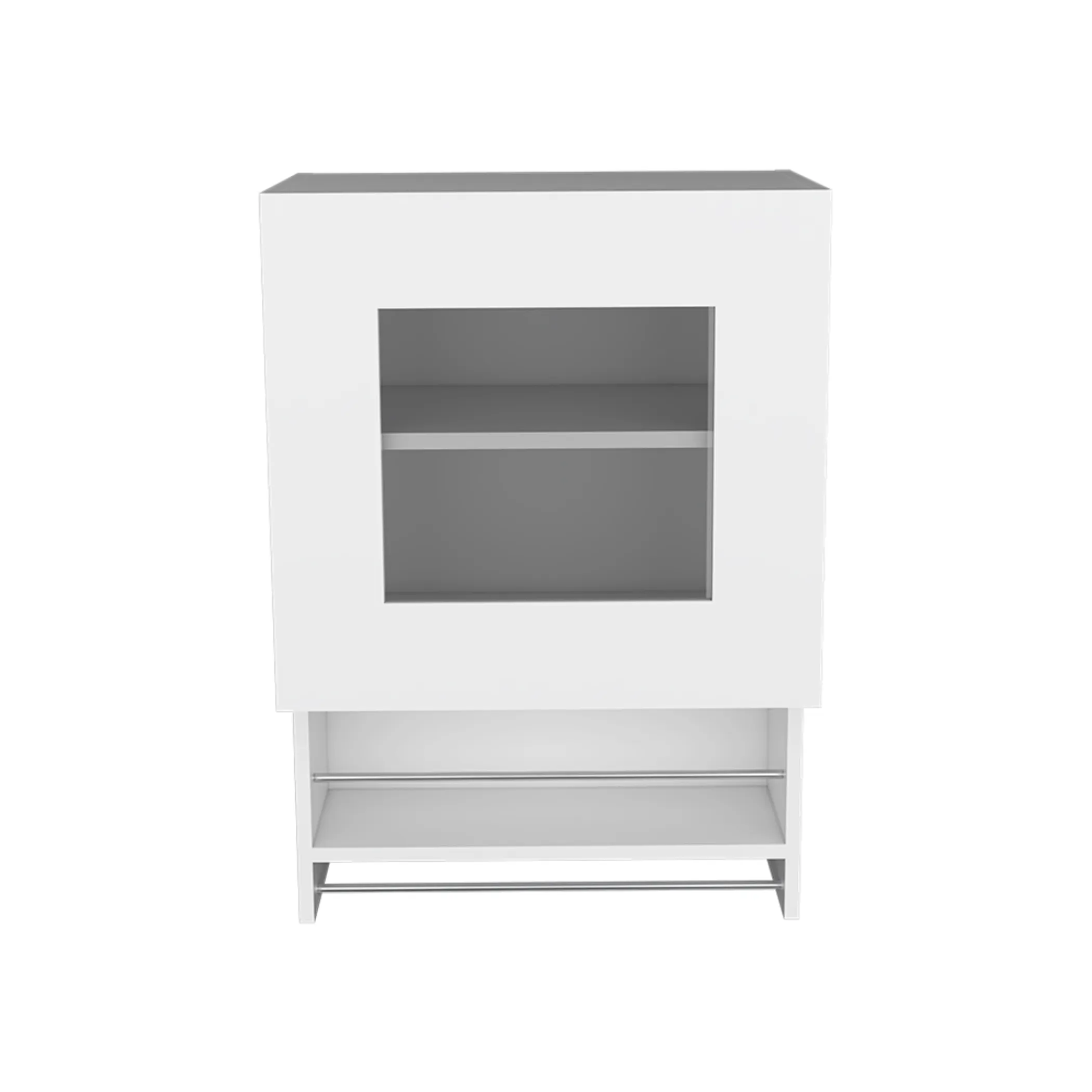 Tủ trang trí treo tường màu trắng rộng 50cm với một kệ