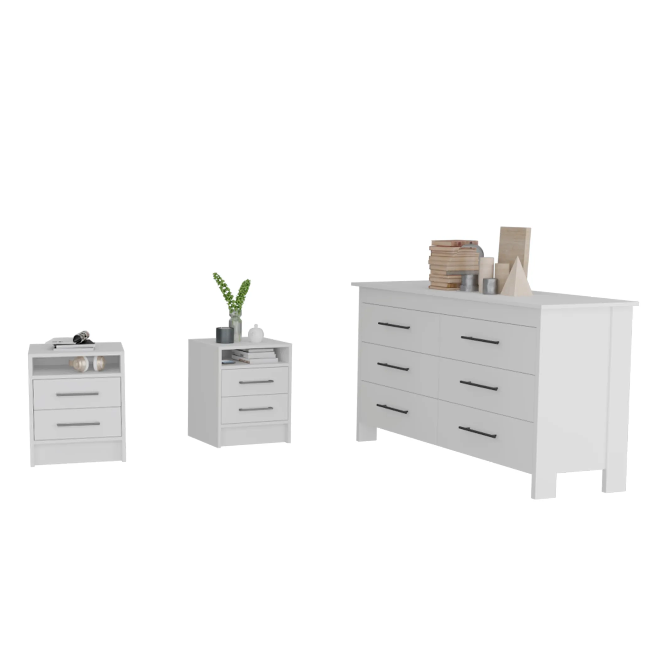 Bộ nội thất phòng ngủ Kearny 3 món màu trắng - Ảnh 2