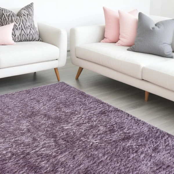 Thảm trải sàn lông xù chần thủ công 2,4m x 3m màu tím