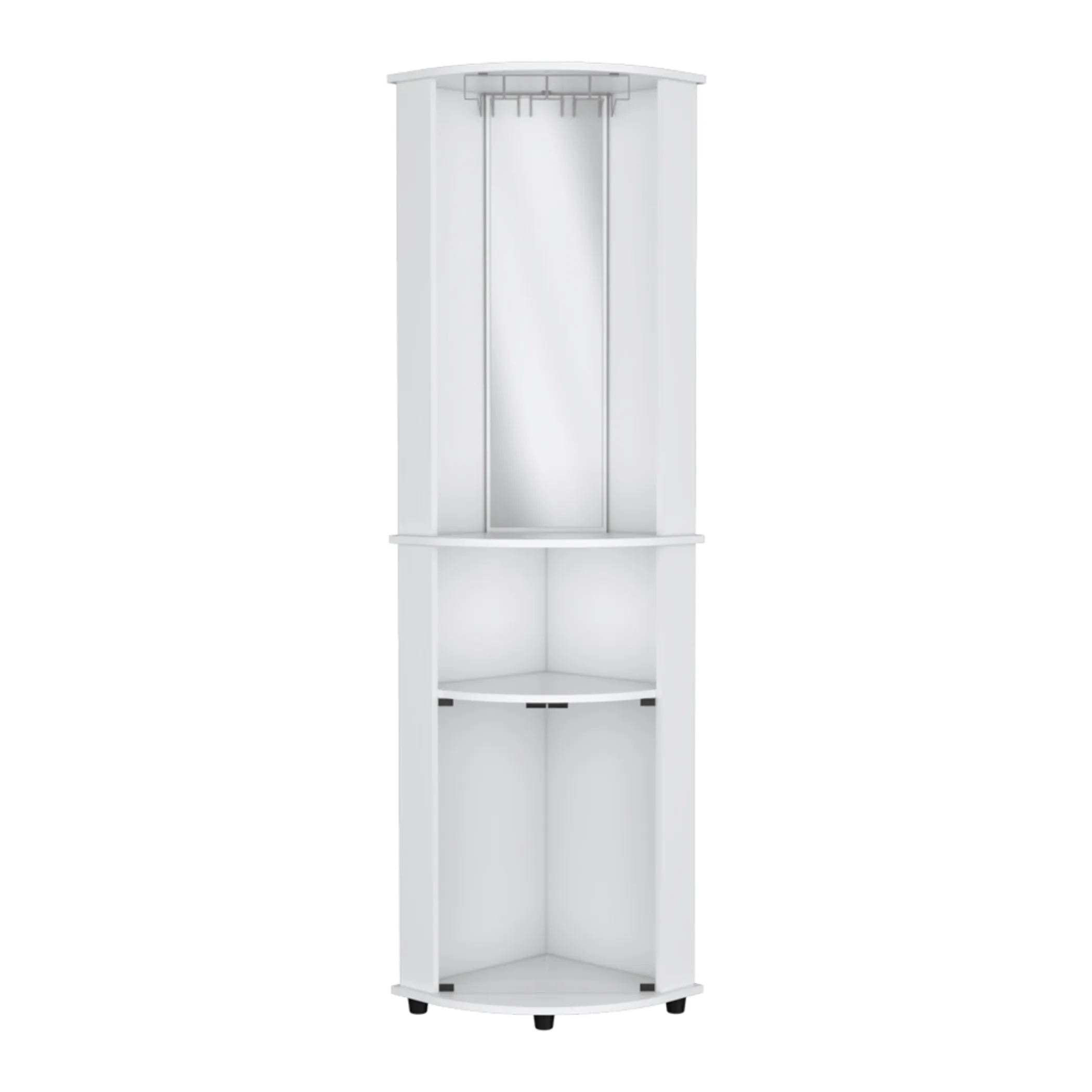 Tủ rượu góc bằng gỗ màu trắng 3 ngăn cao 190cm - Ảnh 2