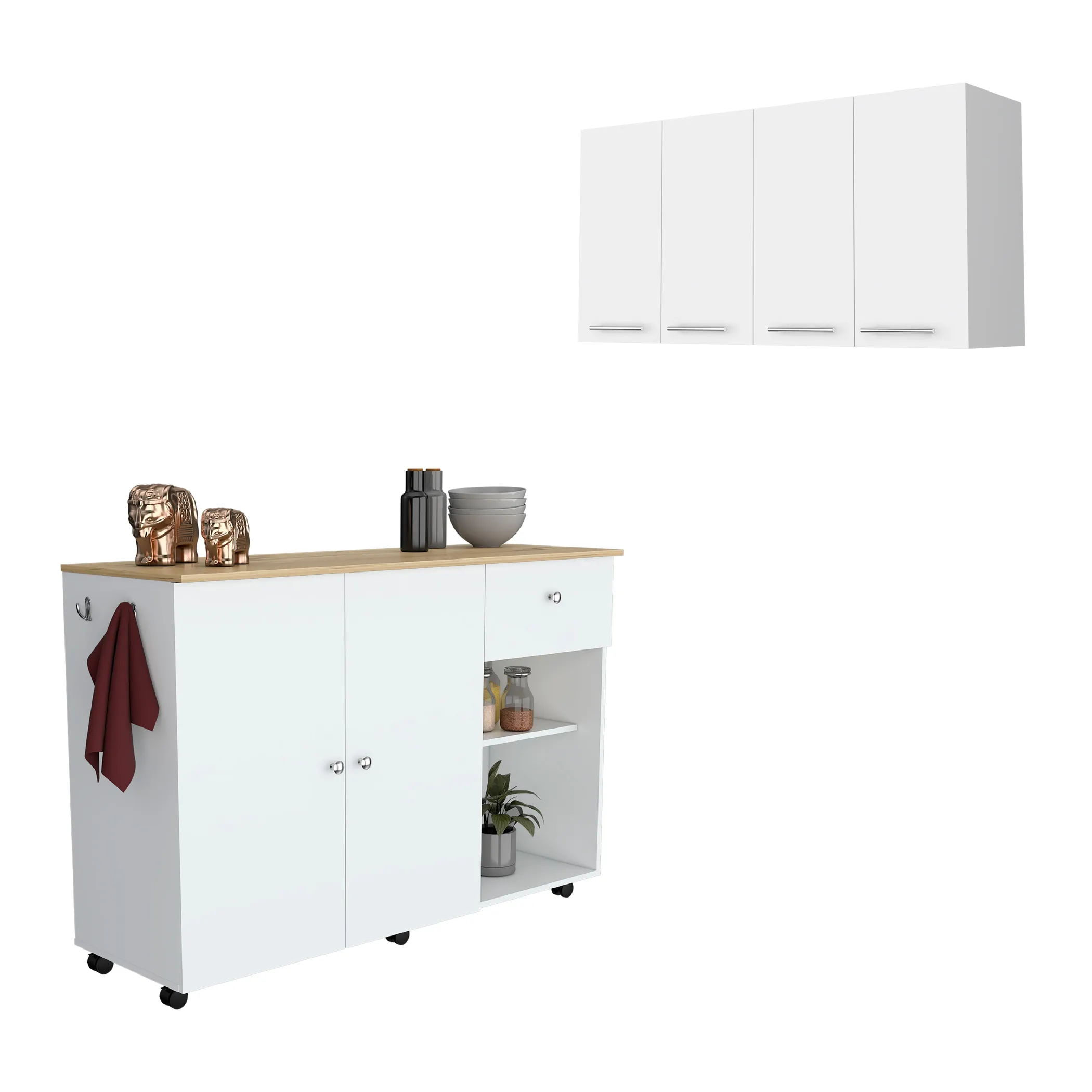 Bộ nội thất bếp Malibu 2 món: đảo bếp và tủ treo tường - Ảnh 2