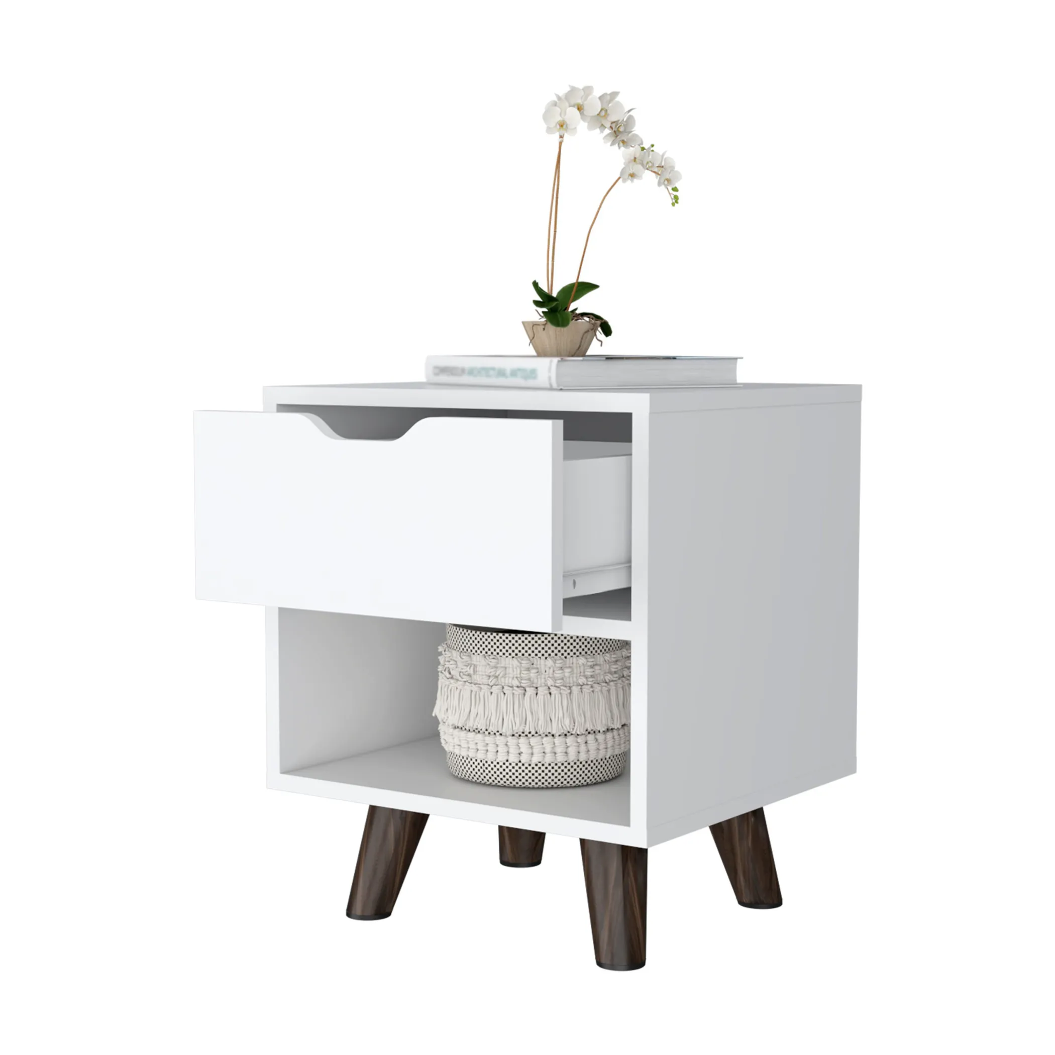Tủ đầu giường 1 ngăn kéo gỗ công nghiệp màu trắng 48cm - Ảnh 5