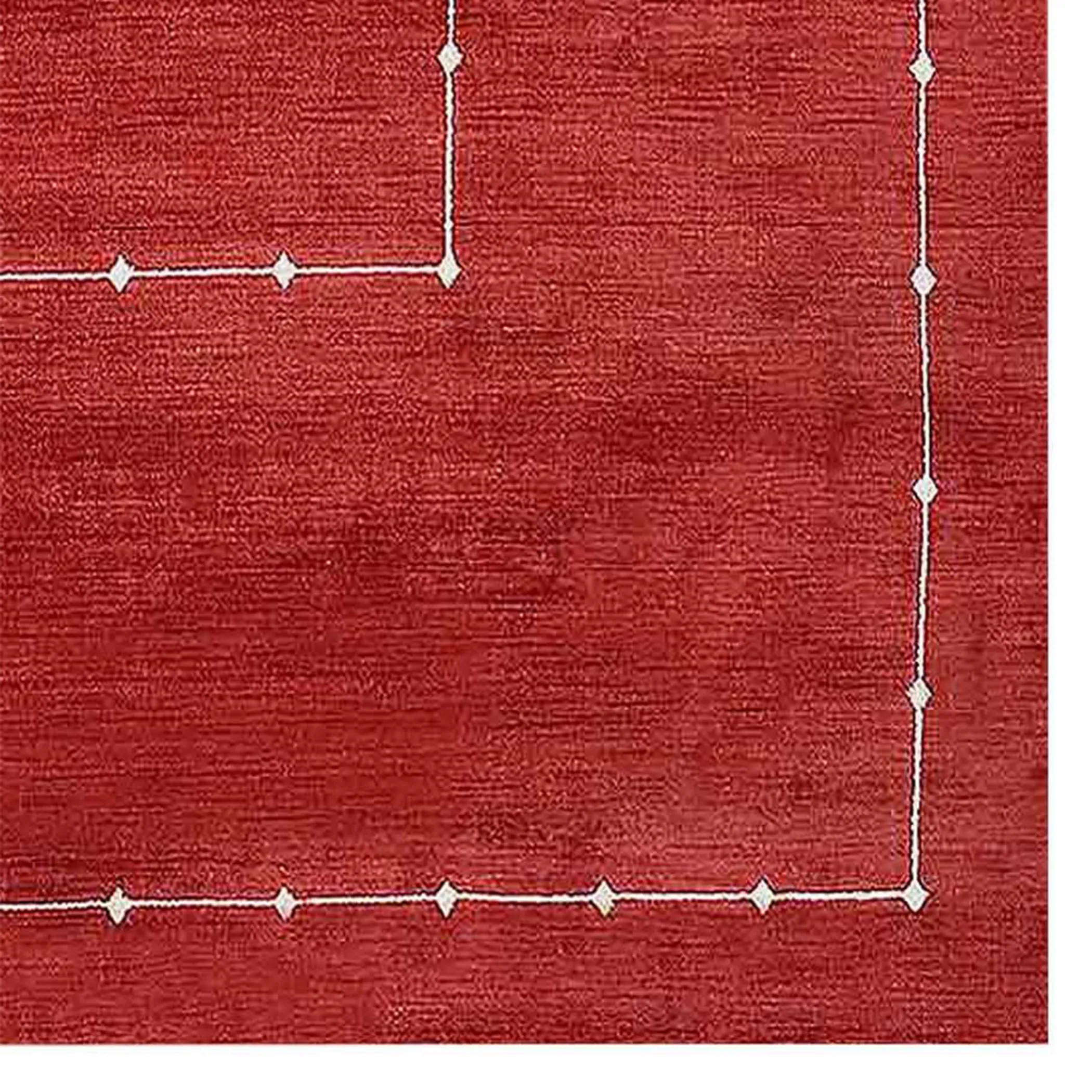 Thảm len dệt thắt tay Rugsotic Carpets họa tiết hình học màu đỏ - Ảnh 5