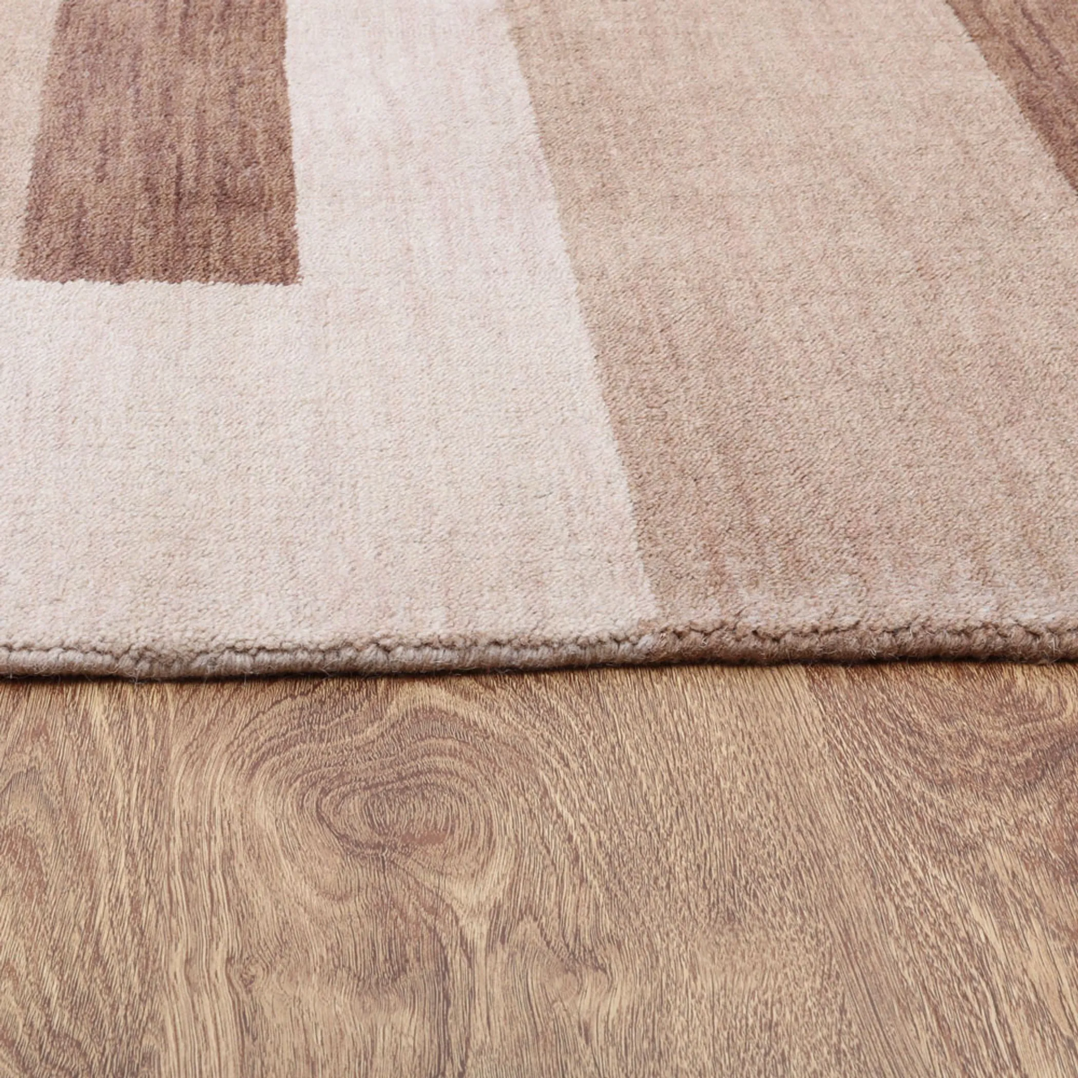 Thảm len dệt thắt tay Rugsotic Carpets phong cách đương đại màu nâu be - Ảnh 6